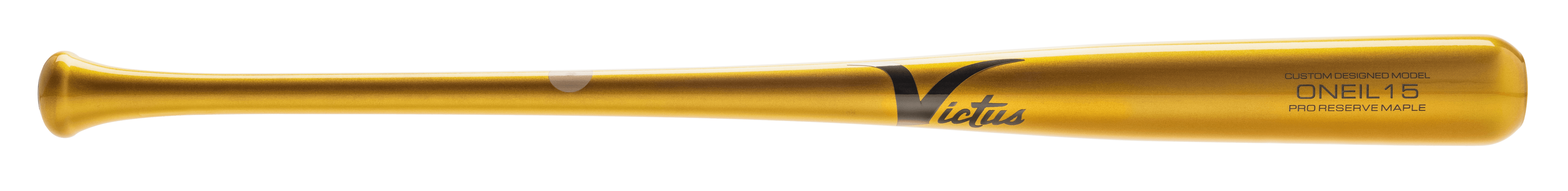 Victus ONEIL15 Gloss Gold Maple Pro Reserve baseball bat with balanced design and big league-grade certification.