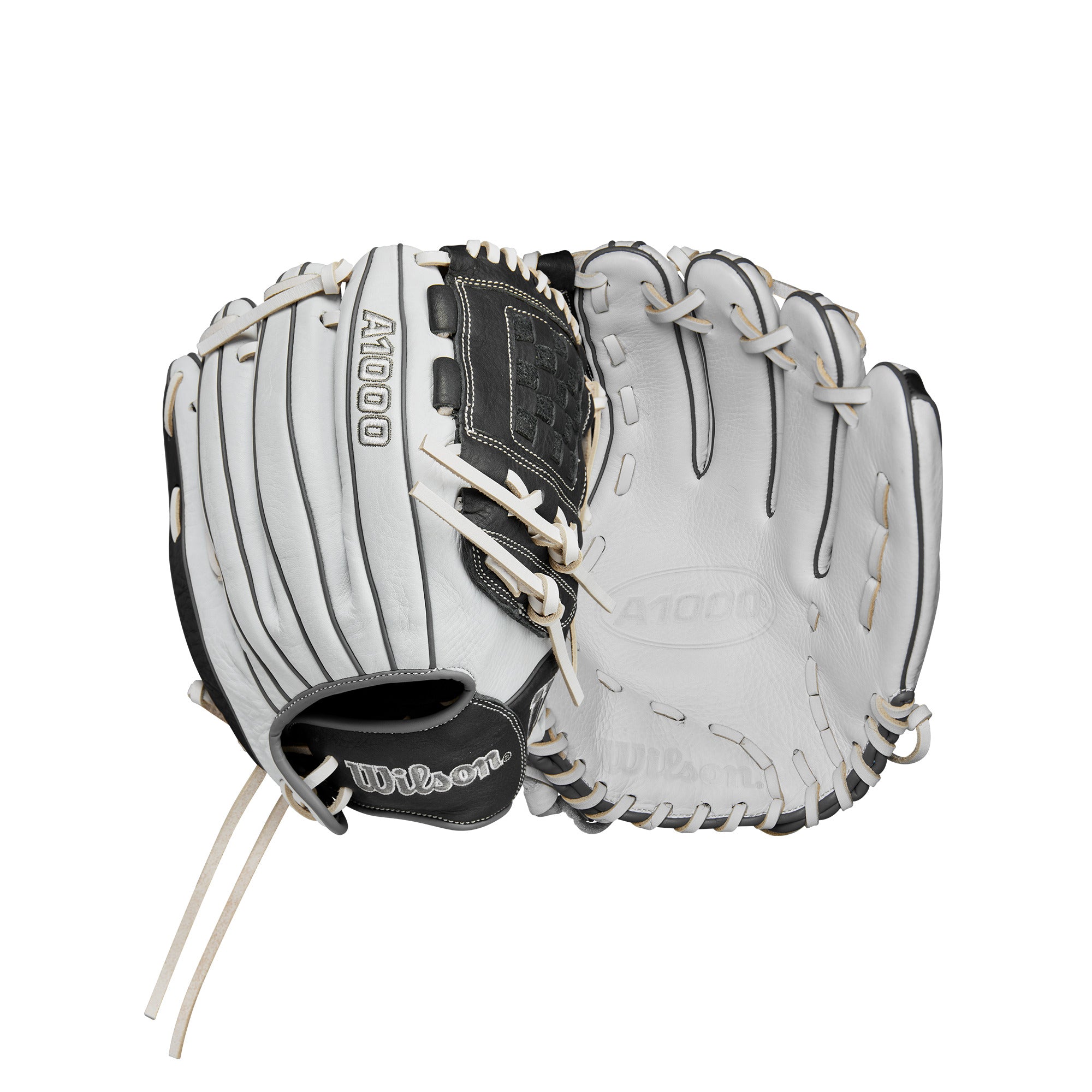 Wilson 2024 A1000 P12 Pitcher's Fastpitch Softball Glove White/Grey 12"