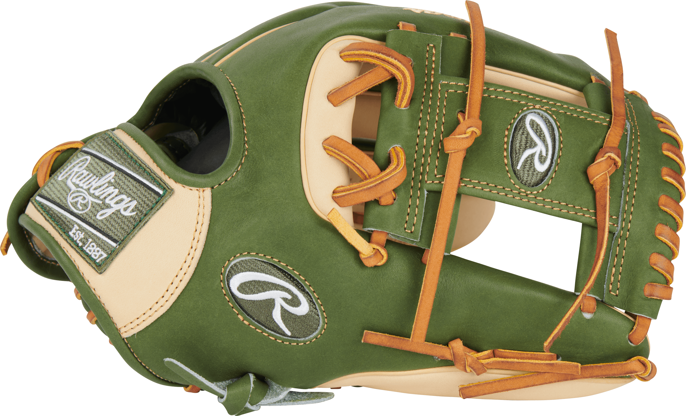 Rawlings Gold Glove Club RGGC Heart of Hide Infield Glove 11.75 with green leather and tan accents for optimal performance.