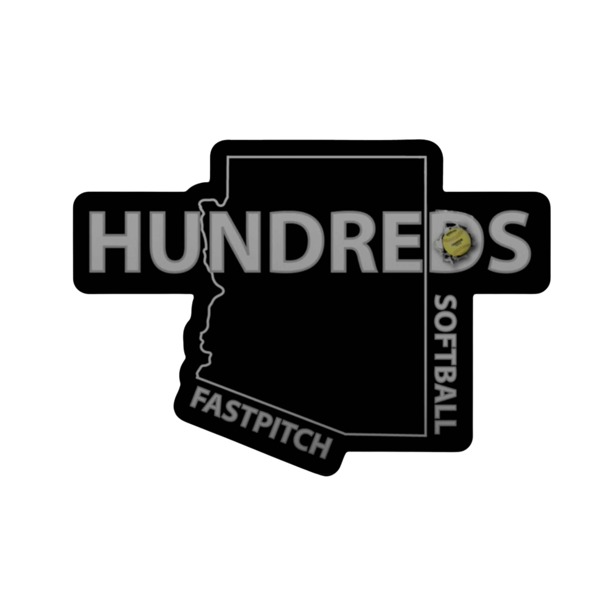 AZ Hundreds Fastpitch softball sticker showcasing pride with a bold design for windows and notebooks.