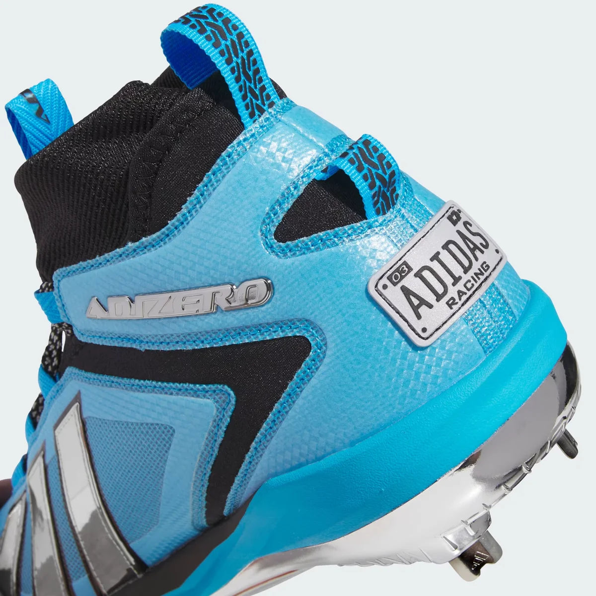 Adidas Adizero Impact+ 3.0 Racing Team Metal Baseball Cleats - Aqua/Silver