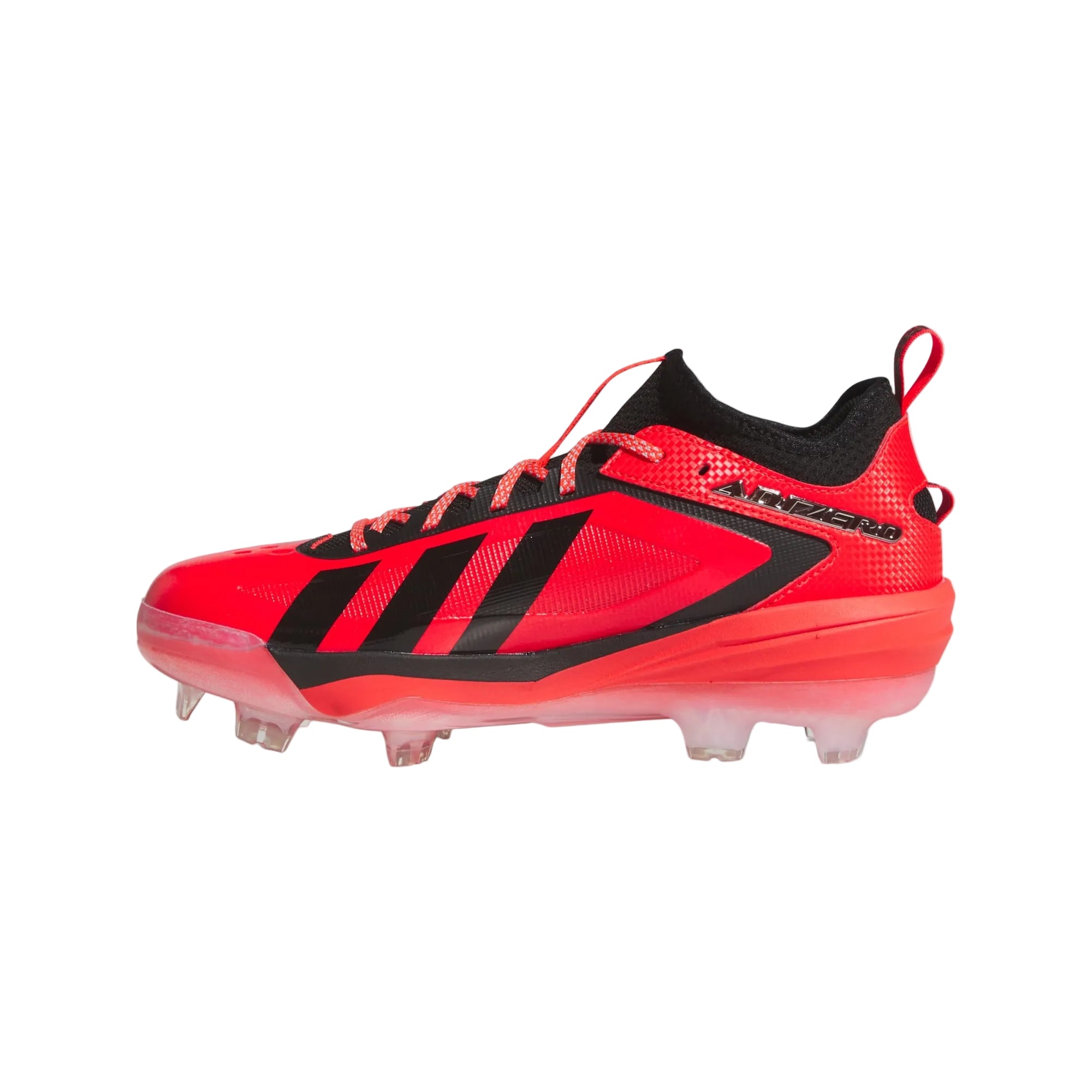 Adizero Impact 3.0 TPU Cleats outer side profile Lucid Red TPU baseball cleat
