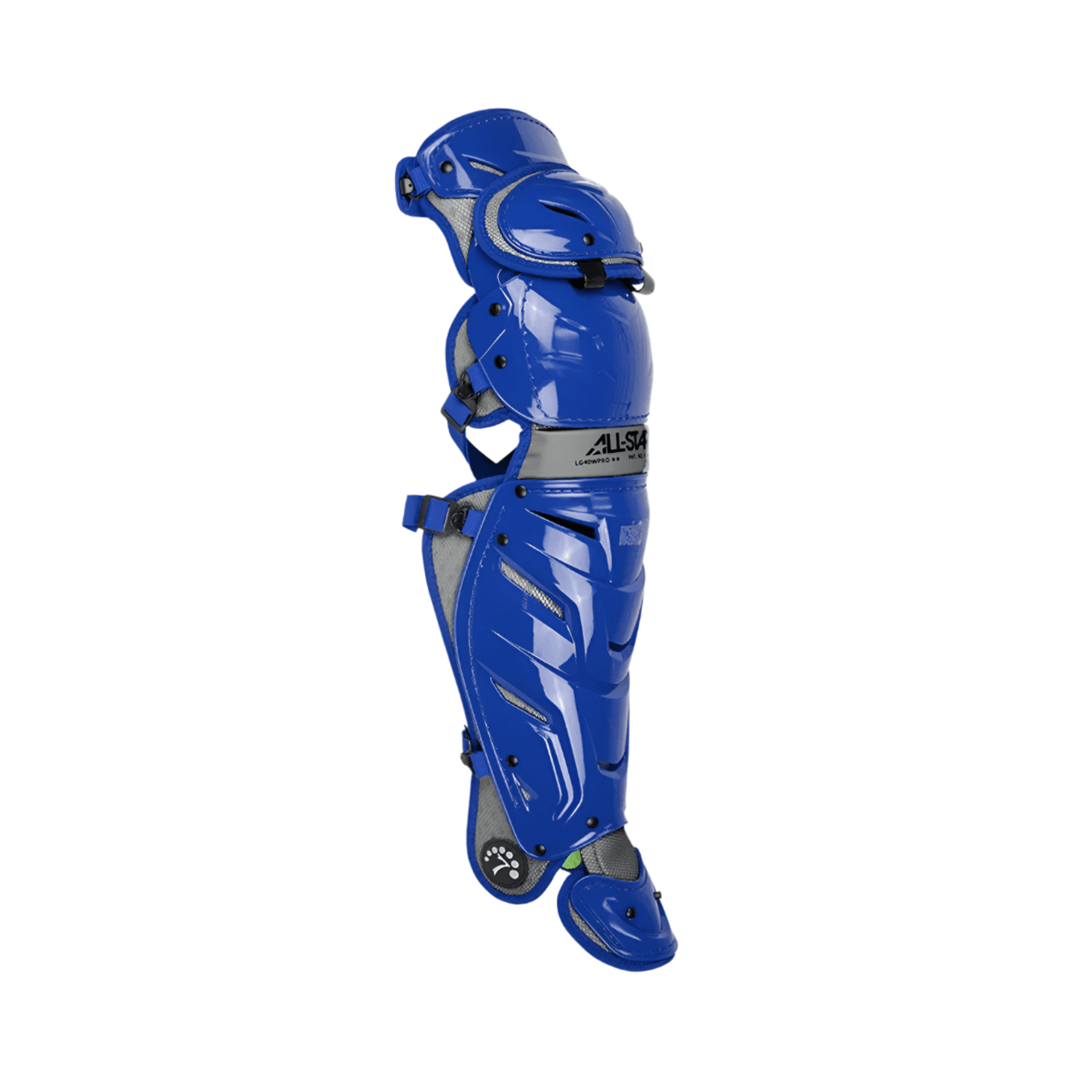 All-Star S7 Axis Leg Guards in blue with NOCSAE certification for superior protection and mobility.