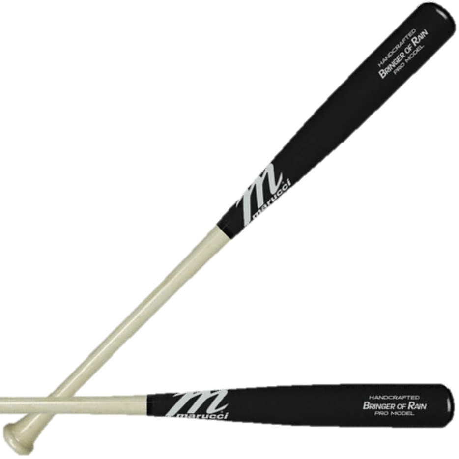 Marucci Bringer of Rain Pro Model Natural/Black maple wood bat with large barrel and thin handle