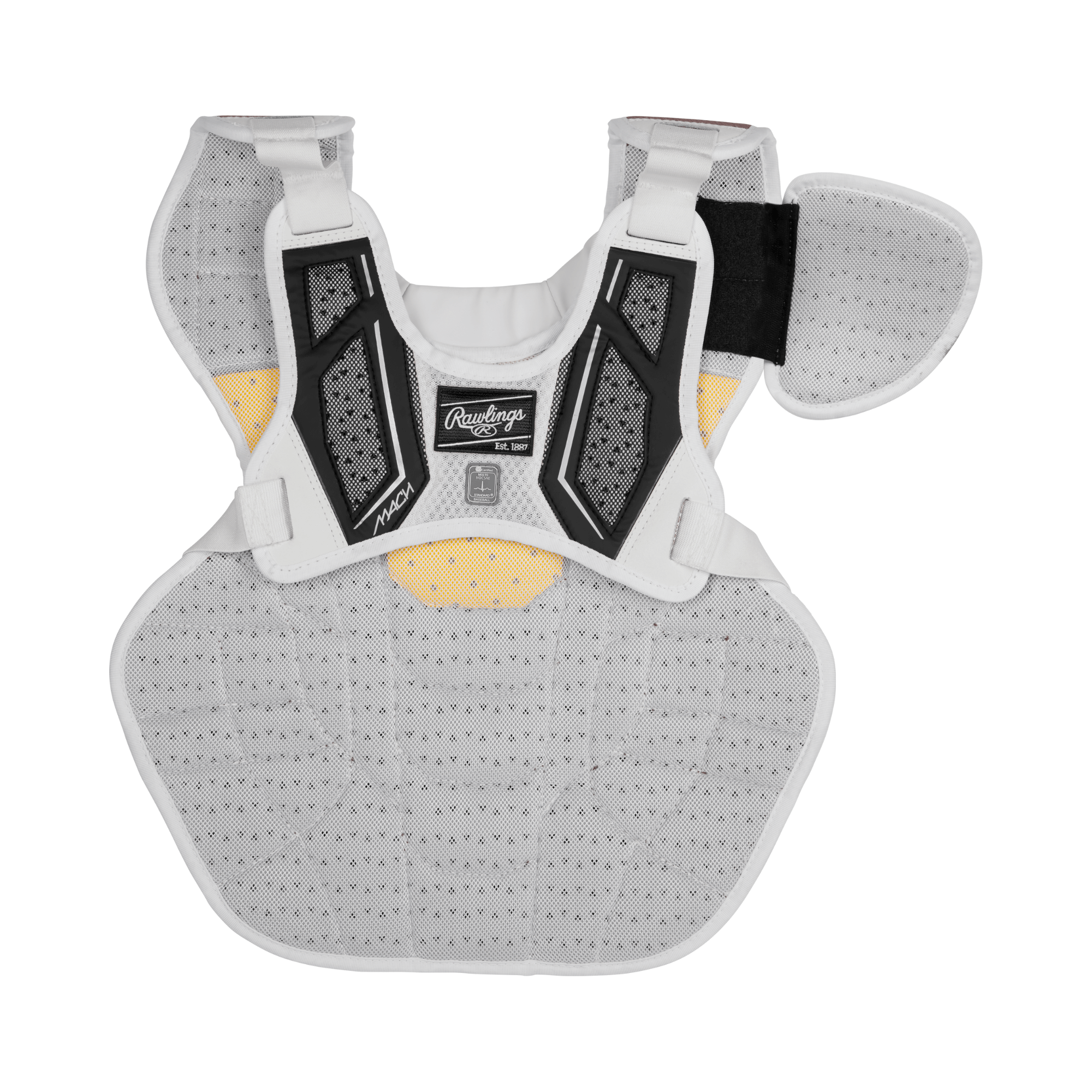 Rawlings MACH Series 17in Black Chest Protector with Tri-Tech padding and Dynamic Fit System, NOCSAE Approved