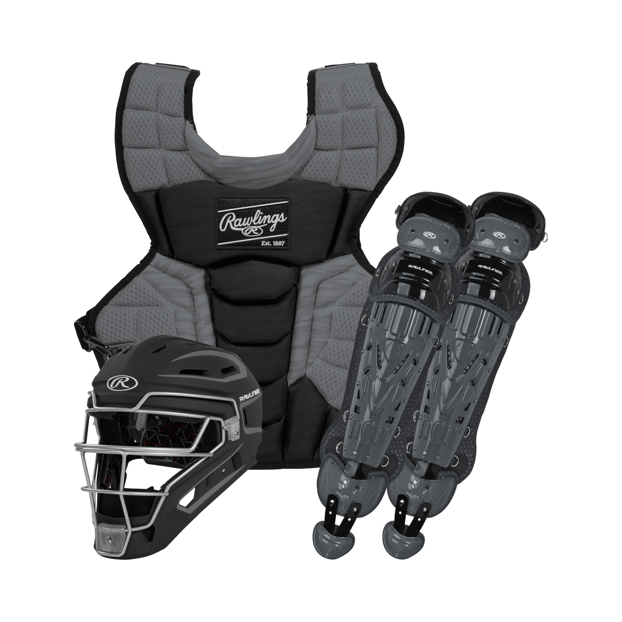 Rawlings Velo 2.0 Catchers Set Ages 12 15 : Black/Graphite