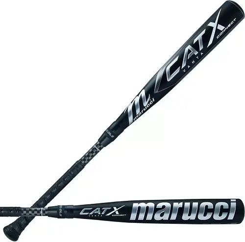 Marucci CATX Connect Vanta BBCOR -3 bat featuring black design for enhanced performance and faster swings.