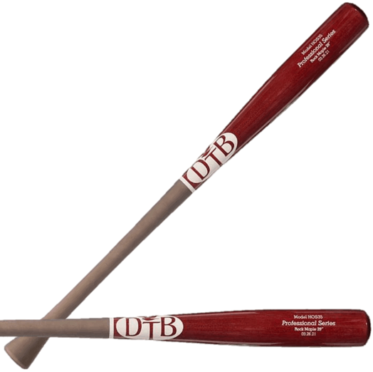 Dove Tail HOS35 baseball bat in red and brown, featuring Professional Series branding and a 2 15/32" barrel.