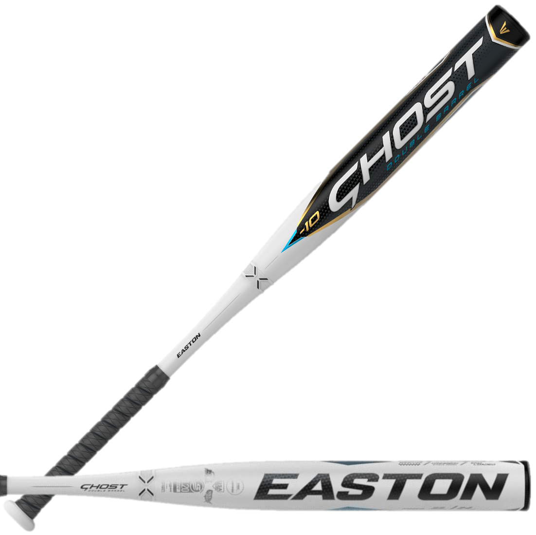 Easton Ghost Fastpitch Bat (-10) showcasing Sonic Comp™ and ConneXion™ Technology for optimal performance and energy transfer.