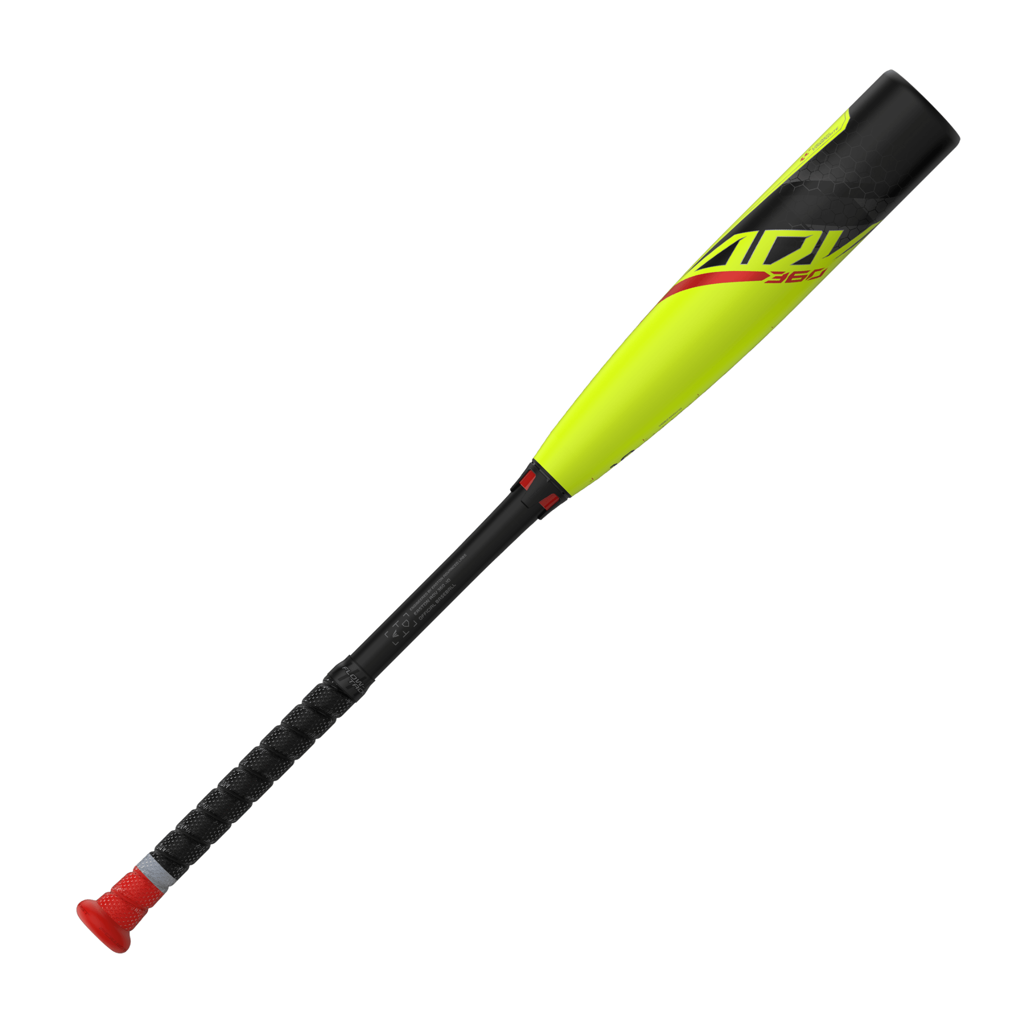Easton ADV 360 -10 USA youth baseball bat with a 2 5/8" barrel, featuring a dynamic design in vibrant yellow and black.