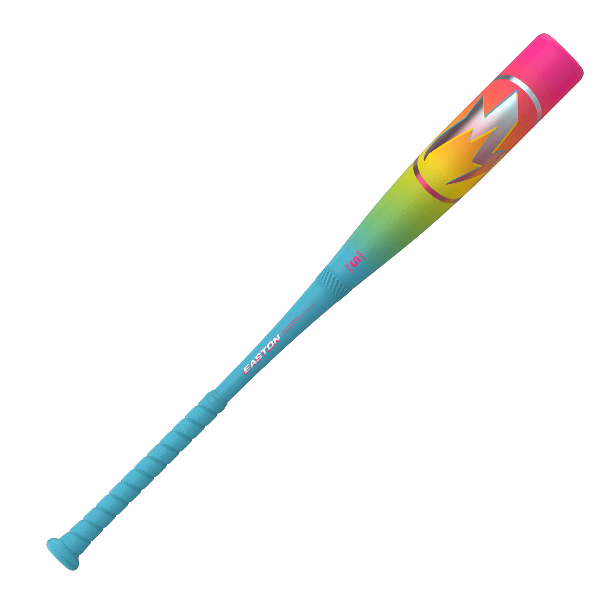 Front view of 2026 Hype Fire -5 Bat featuring Easton branding, certification stamp, and vibrant thermal styling