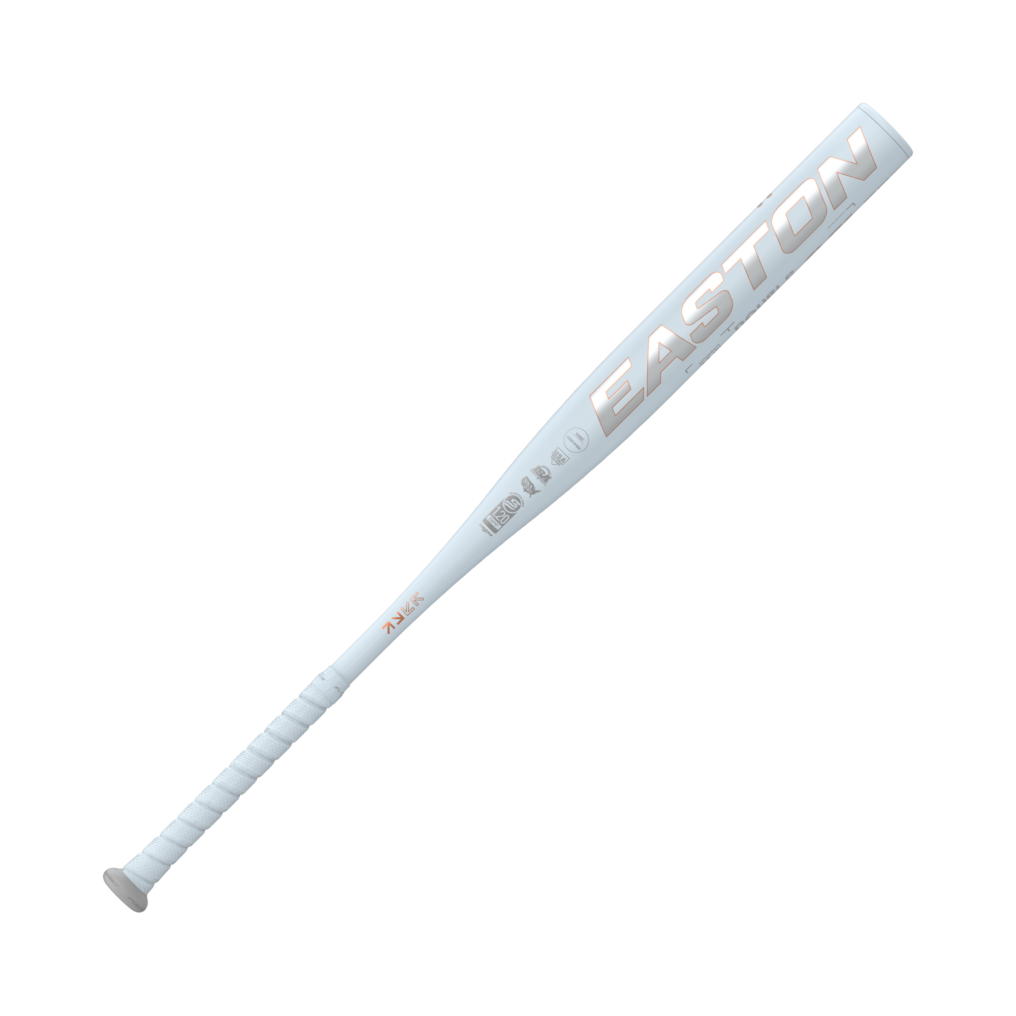 Easton 2025 Ghost Unlimited -11 Fastpitch Softball Bat showcasing its sleek white design and improved sweet spot.