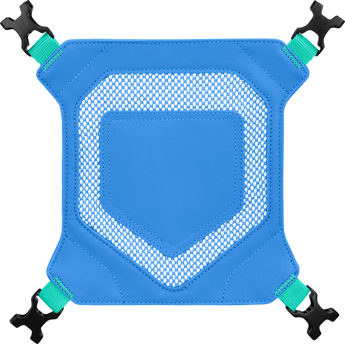 Easton Walk-Off Ethos Helmet Holder, blue accessory for attaching helmet to backpack, enhances convenience and organization for players.