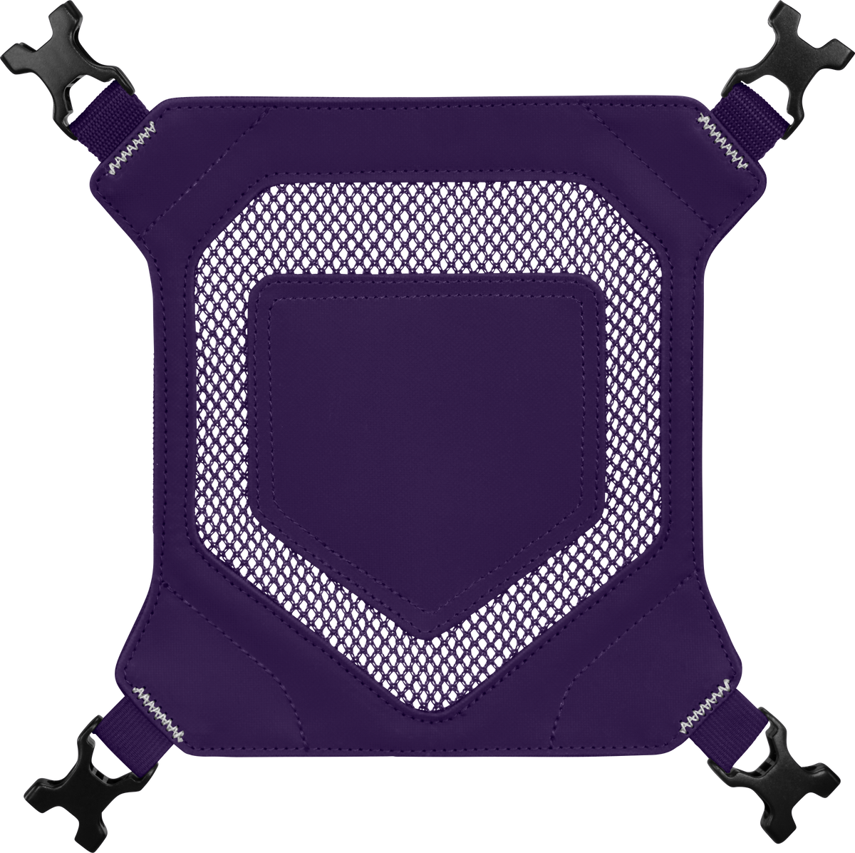 Easton Walk-Off Ethos Helmet Holder in purple with attachment hooks for backpacks.