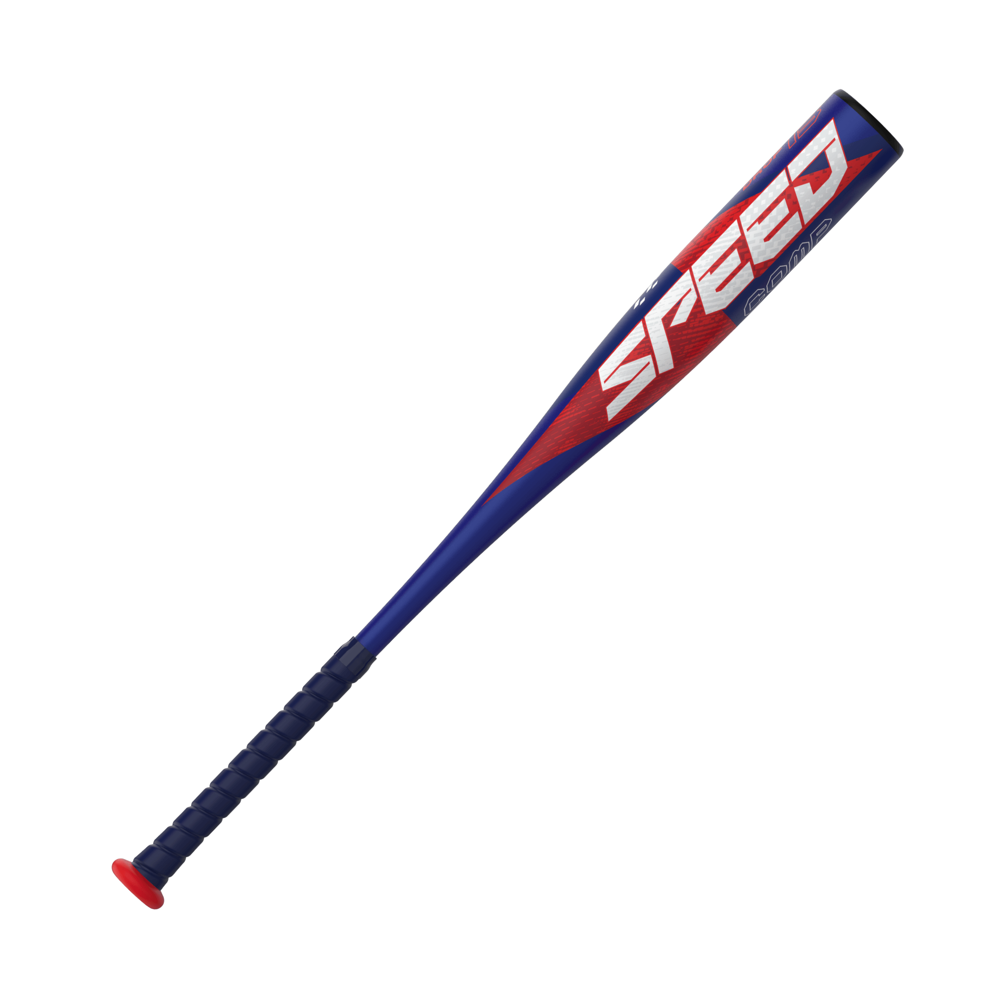 Easton Speed Comp -13 youth baseball bat with a red and blue design, featuring Carbon Zero handle for superior grip and control.