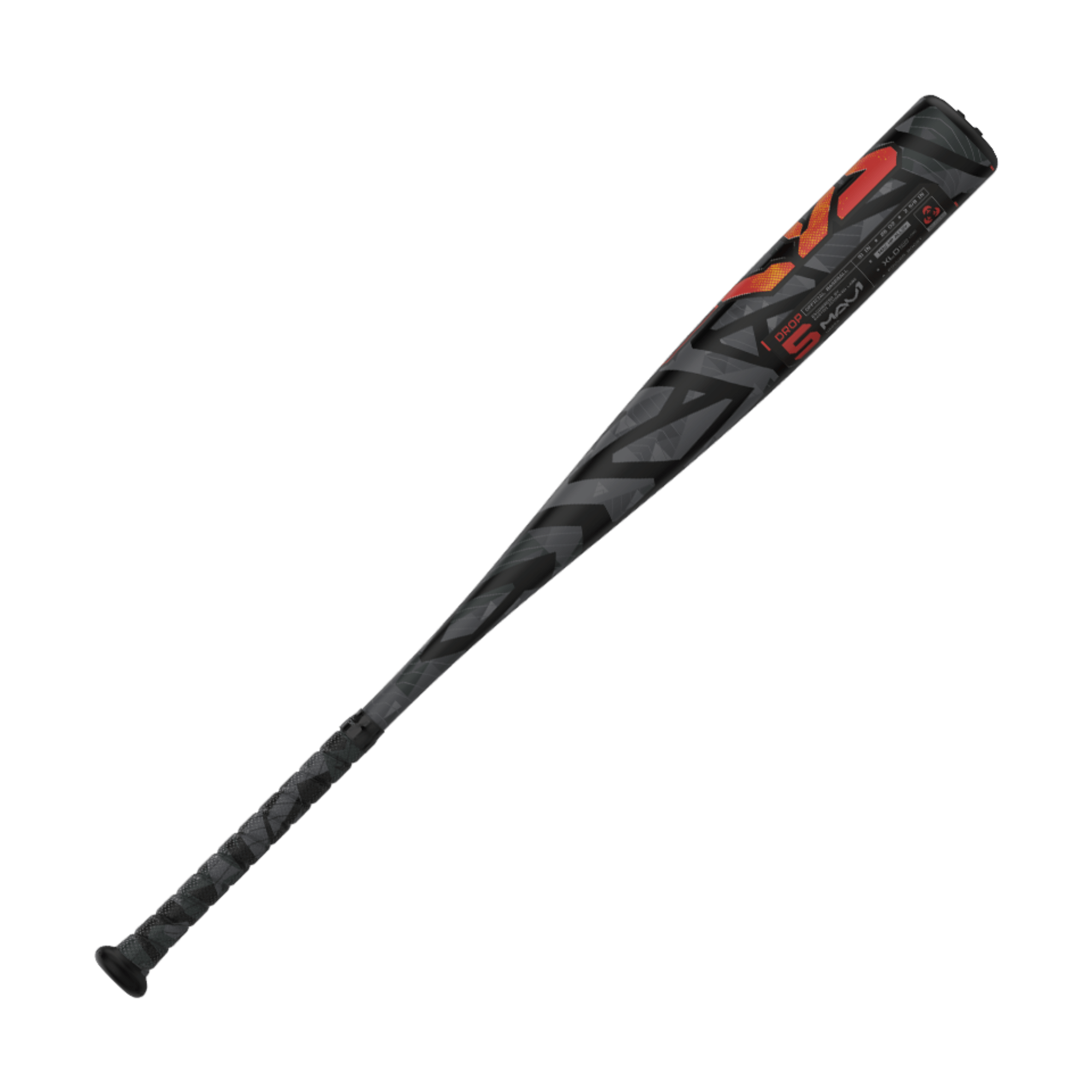 Easton Mav1 -5 USSSA youth baseball bat with a black and red design, featuring a 2 5/8" barrel for optimal performance.