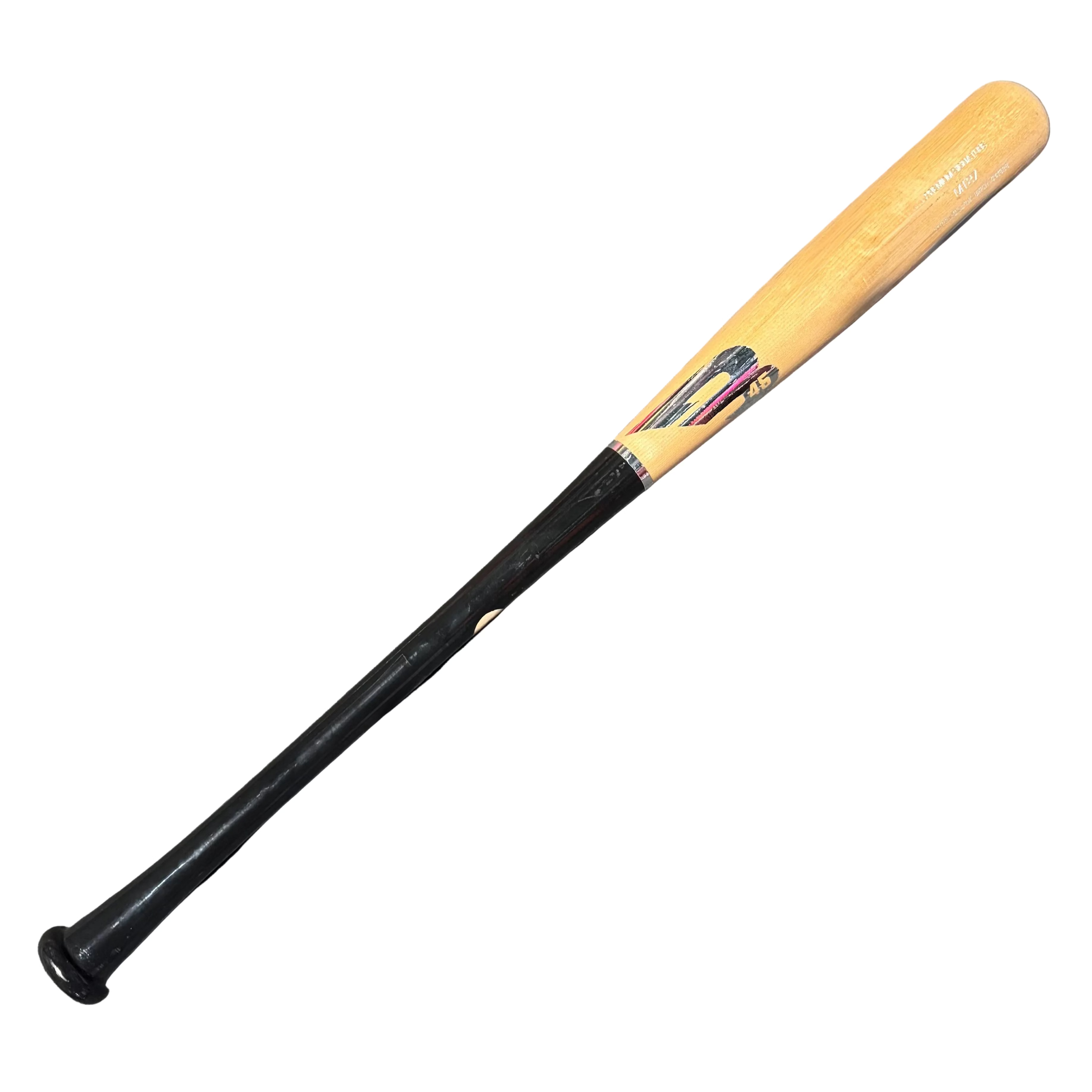 B45 MT27 Premium Bat Black/Varnished/Silver Wood Baseball Bat