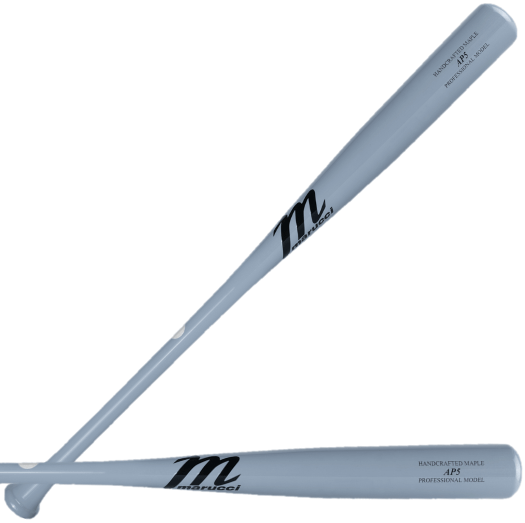 Marucci AP5 Pro Model wood bat in Gunship Gray, featuring a large barrel and tapered knob for enhanced control.