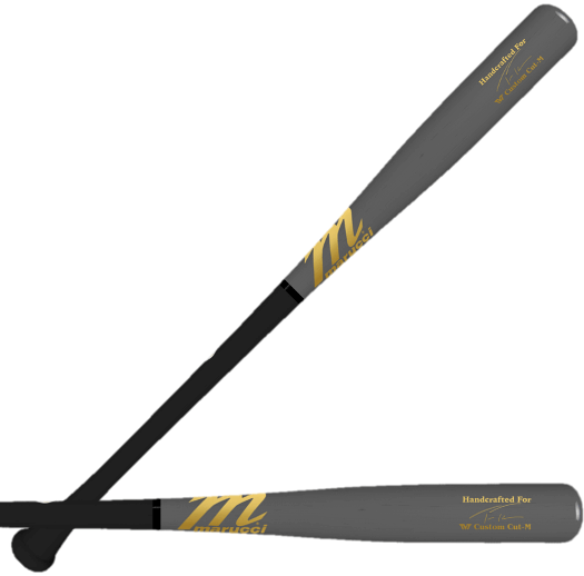Marucci Tvt Pro Model bat in matte black and smoke, featuring a tapered knob and large barrel for optimal performance.