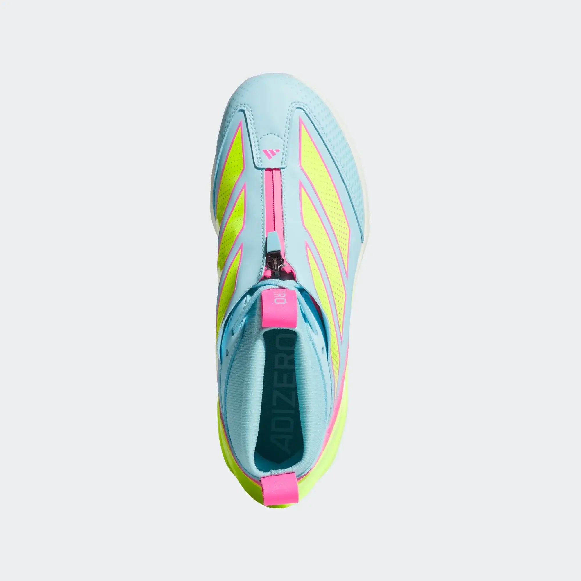 Adidas Adizero Impact+ 2.0 TPU Baseball Cleats Bliss Blue/Lemon/Pink top view