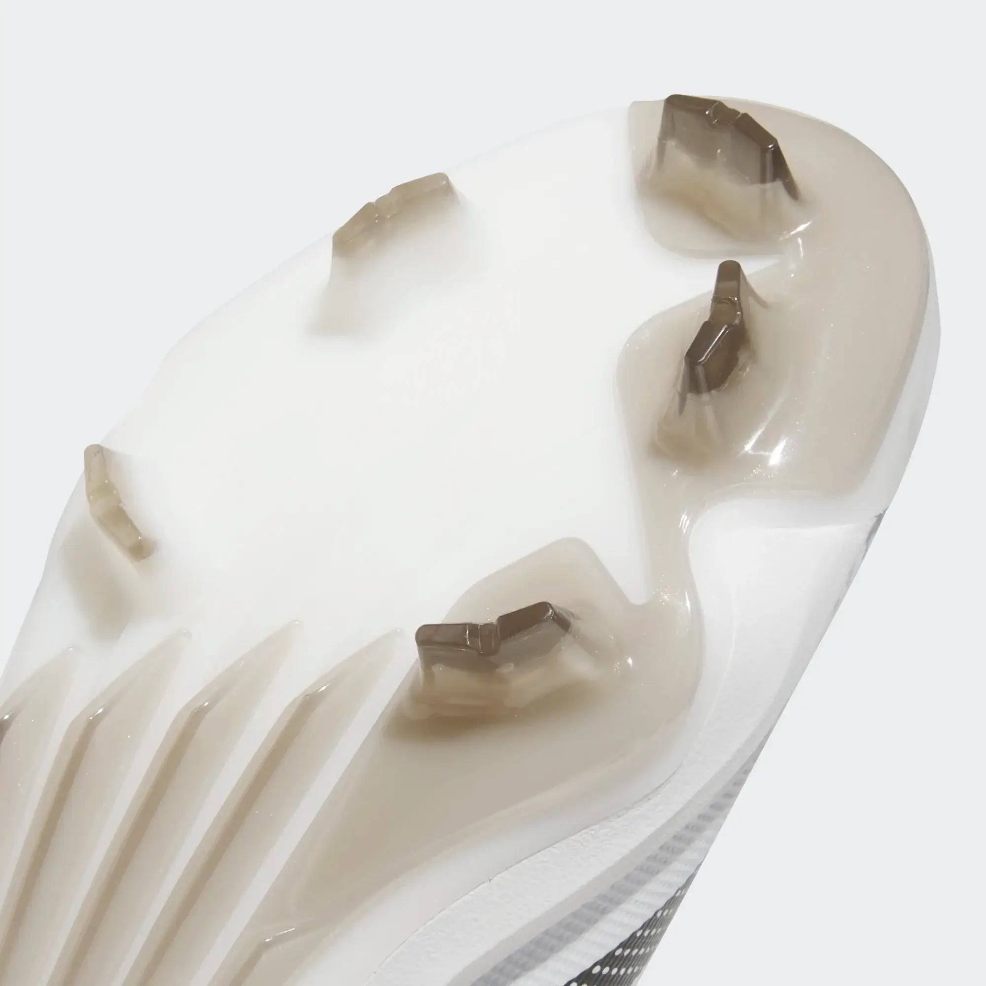 Outsole view of Adizero Impact TPU 2.0 Baseball Cleats - White showing stud pattern and textured design.