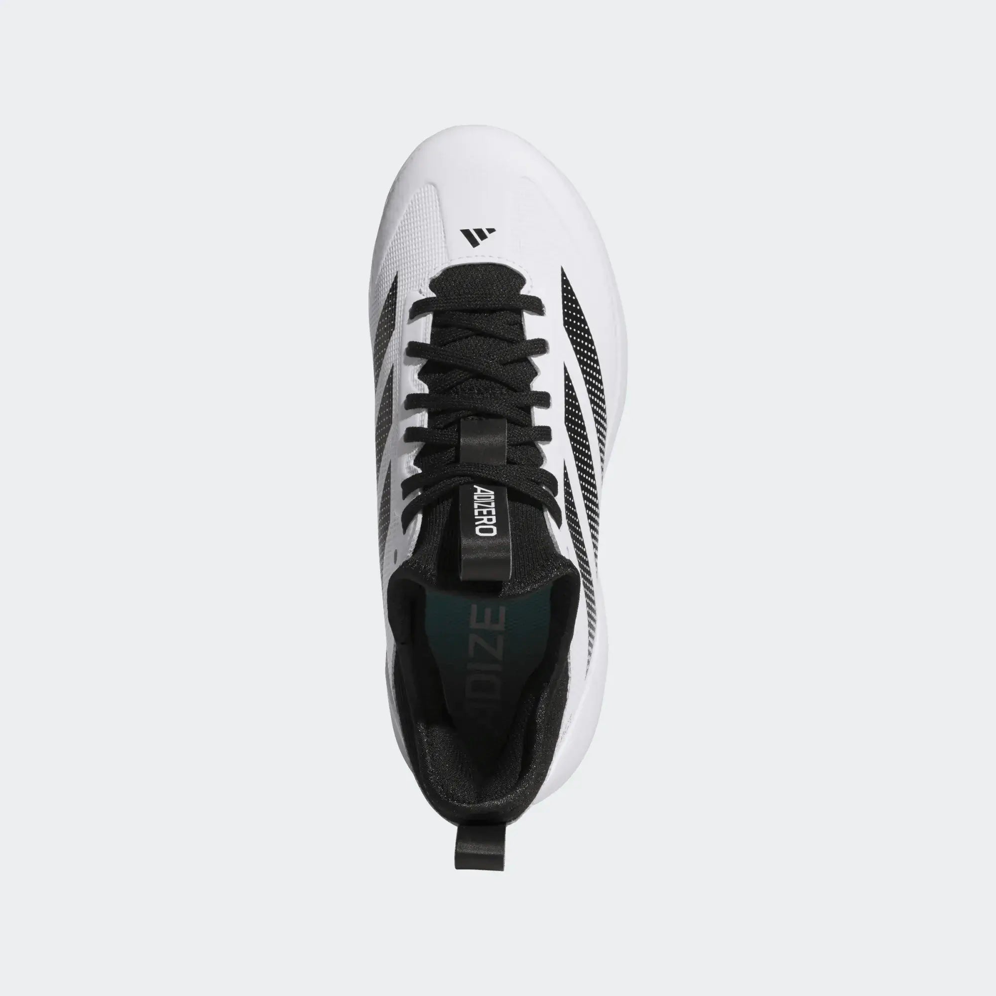 Top view of Adidas Adizero Impact 2.0 TPU Baseball Cleats Kids - White showcasing lightweight design and comfort for young athletes.
