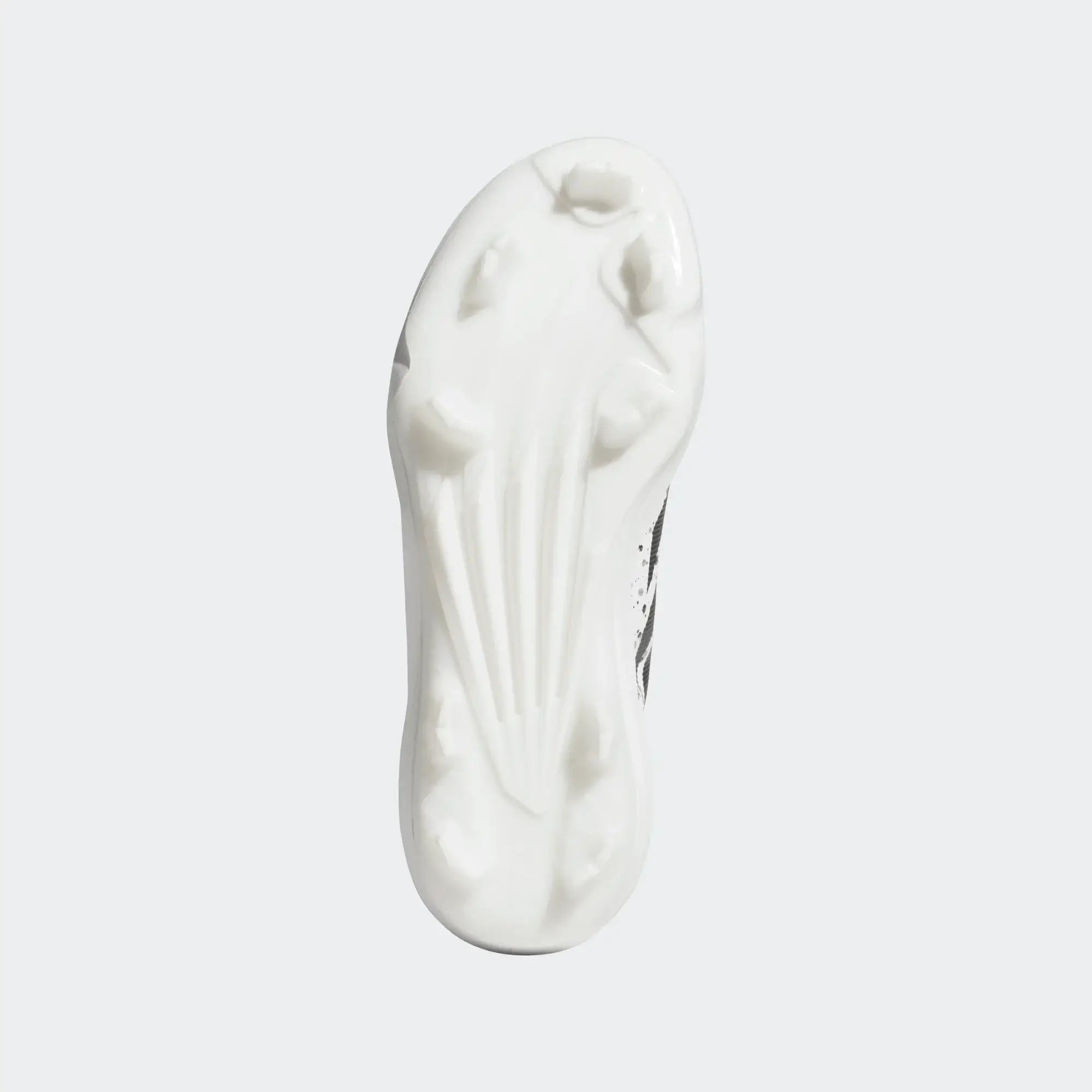 Adidas Adizero Impact 2.0 TPU Baseball Cleat SHD - White, outsole view with visible stud pattern, white and iridescent details.