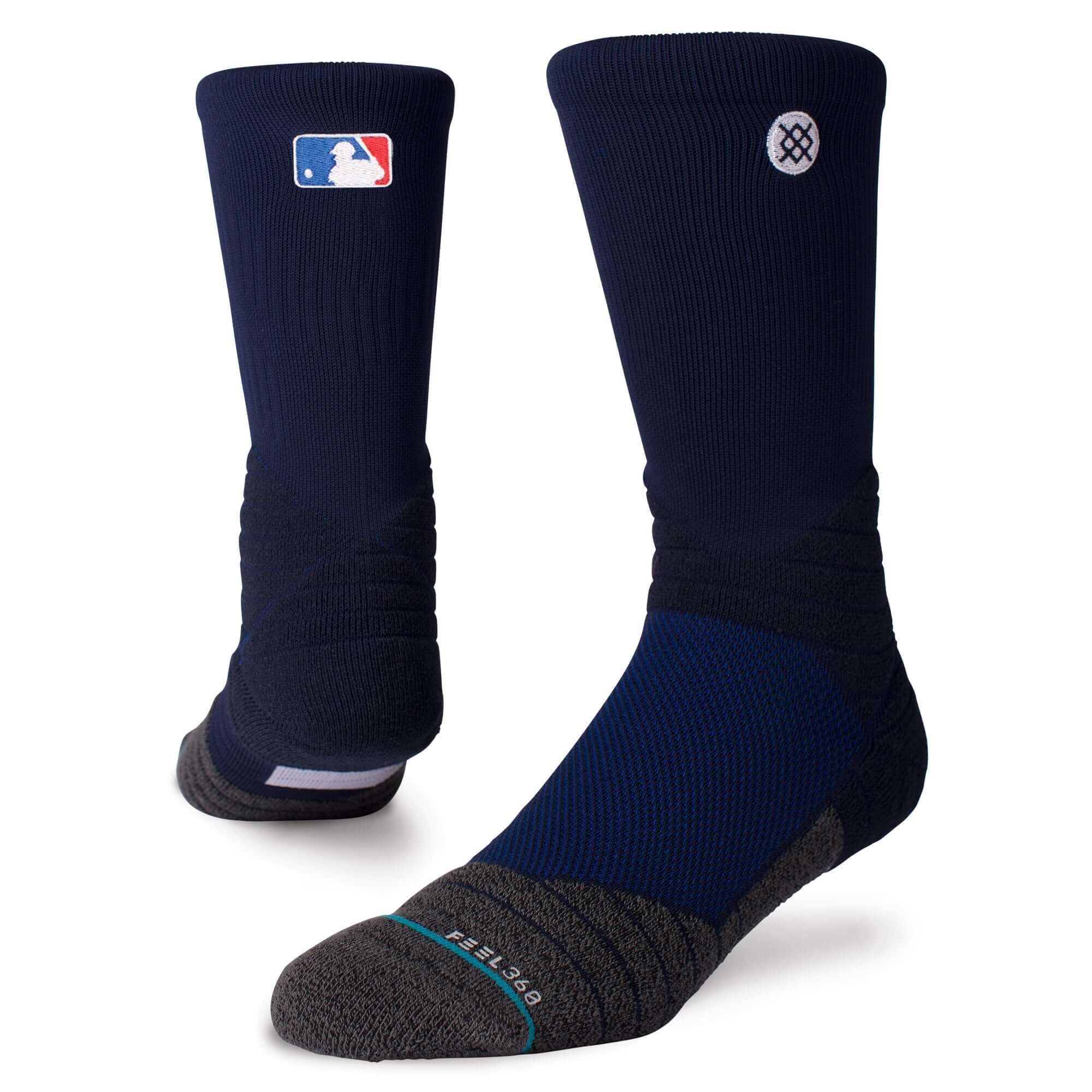 Stance MLB Diamond Pro Crew Socks in navy, featuring MLB logo and cushioned design for performance and comfort.