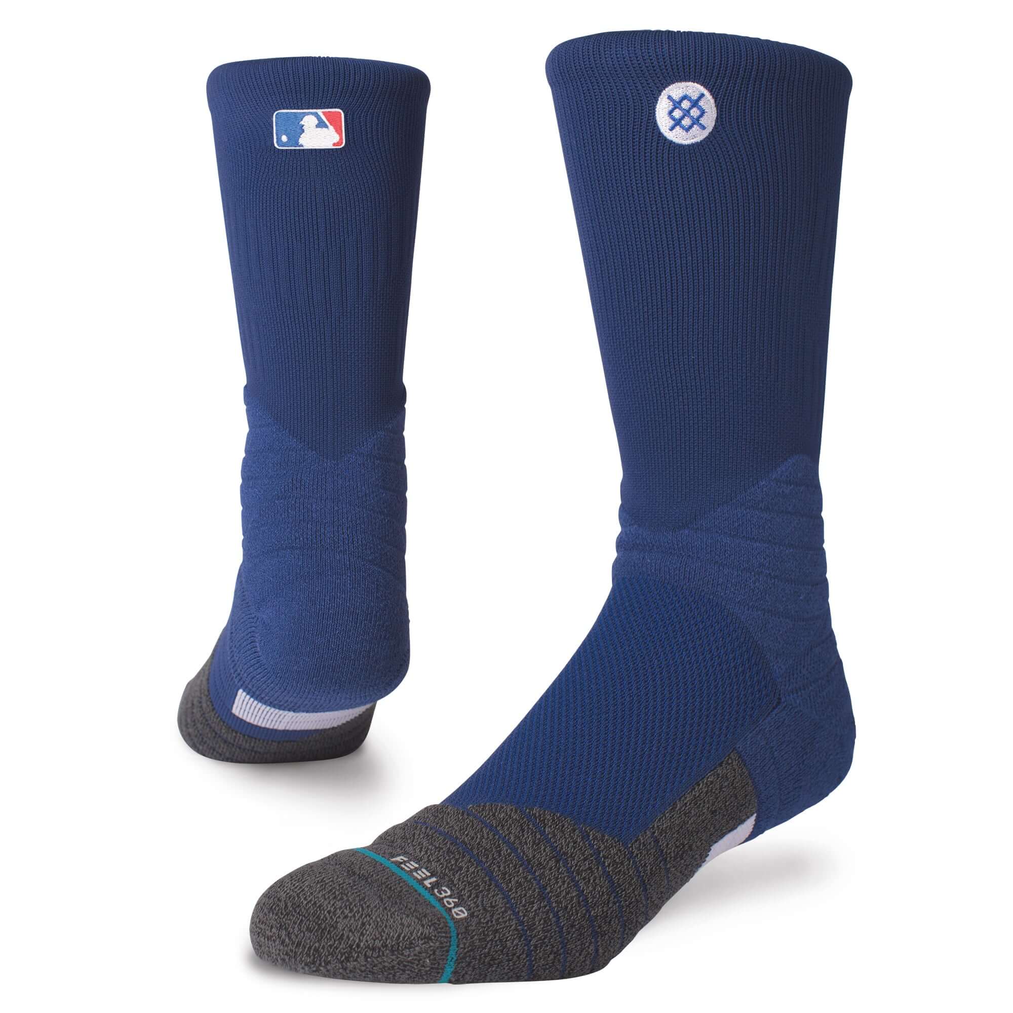 Stance MLB Diamond Pro Crew Socks in royal blue with MLB logo and cushioned design for performance and durability.