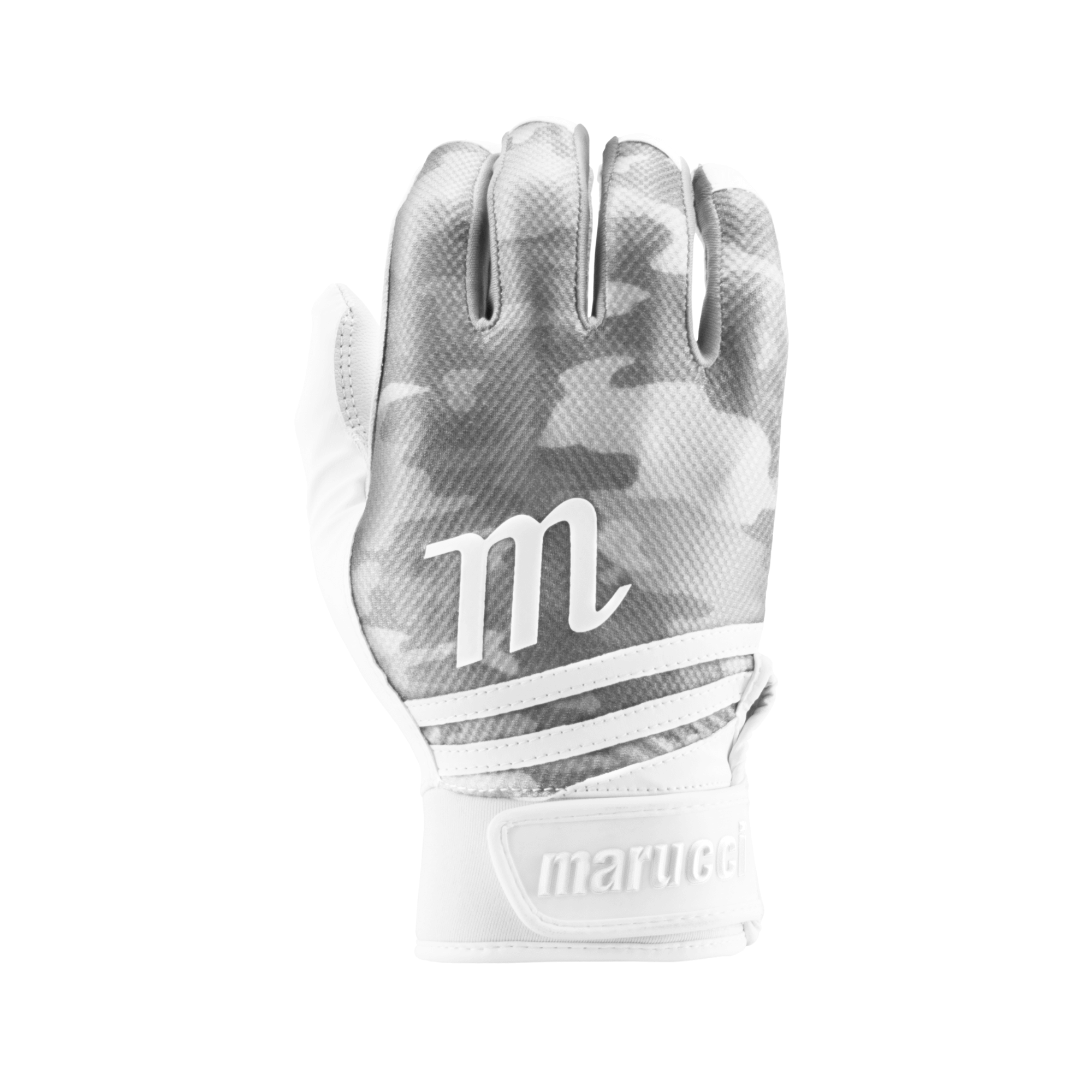 Marucci Crux Batting Gloves in White, featuring a neoprene cuff for support and comfort.