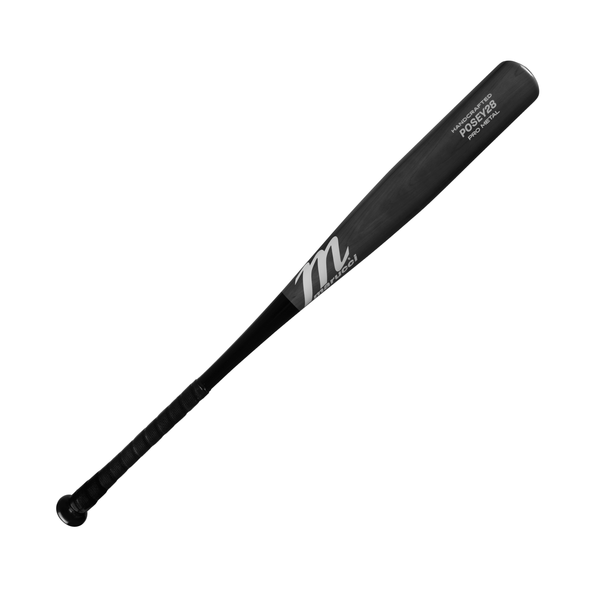 Marucci Posey28 BBCOR -3 Smoke bat featuring AZ105 alloy with a sleek black design and enhanced sweet spot.