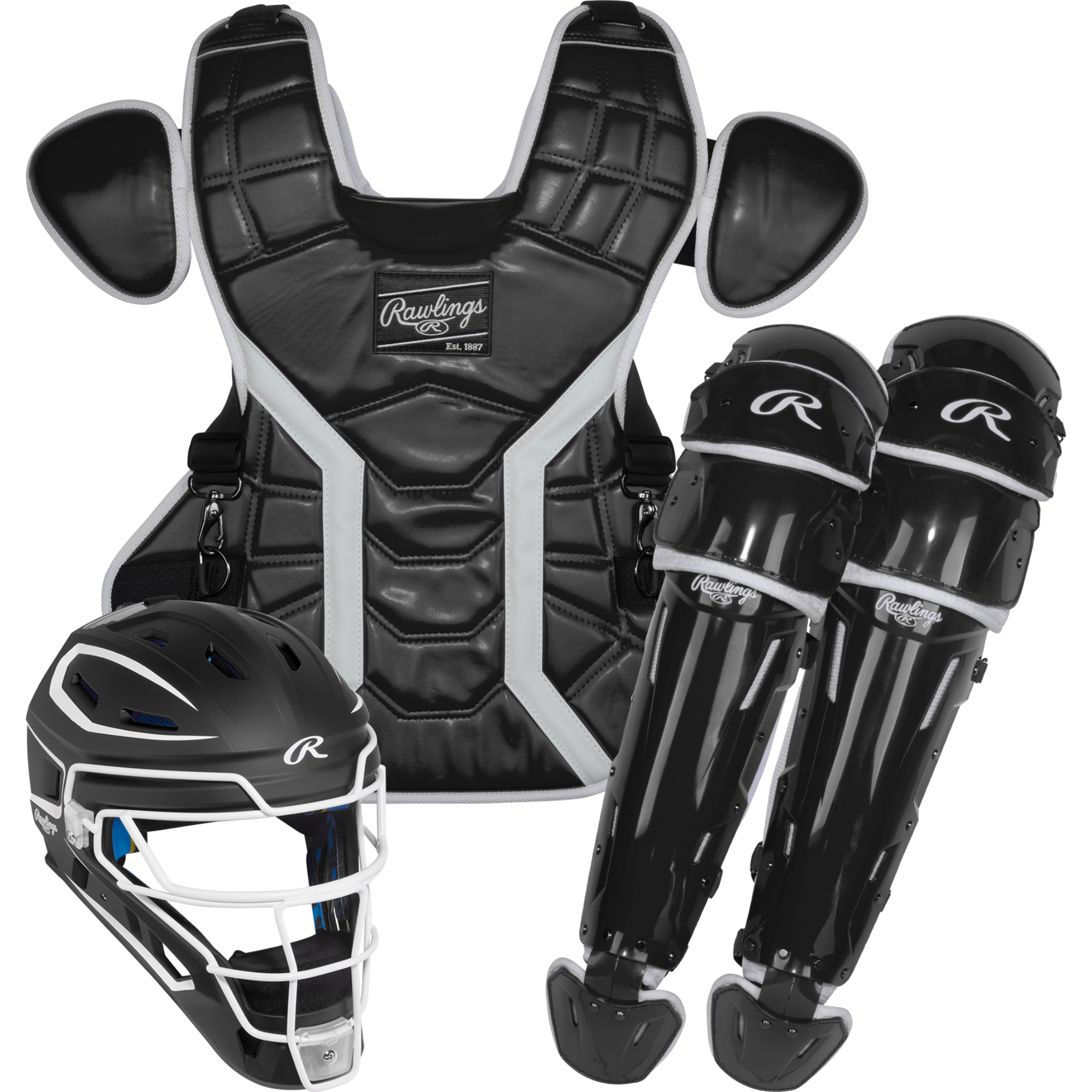 Rawlings Mach Pro Series Catchers Set - Black/White full set overview
