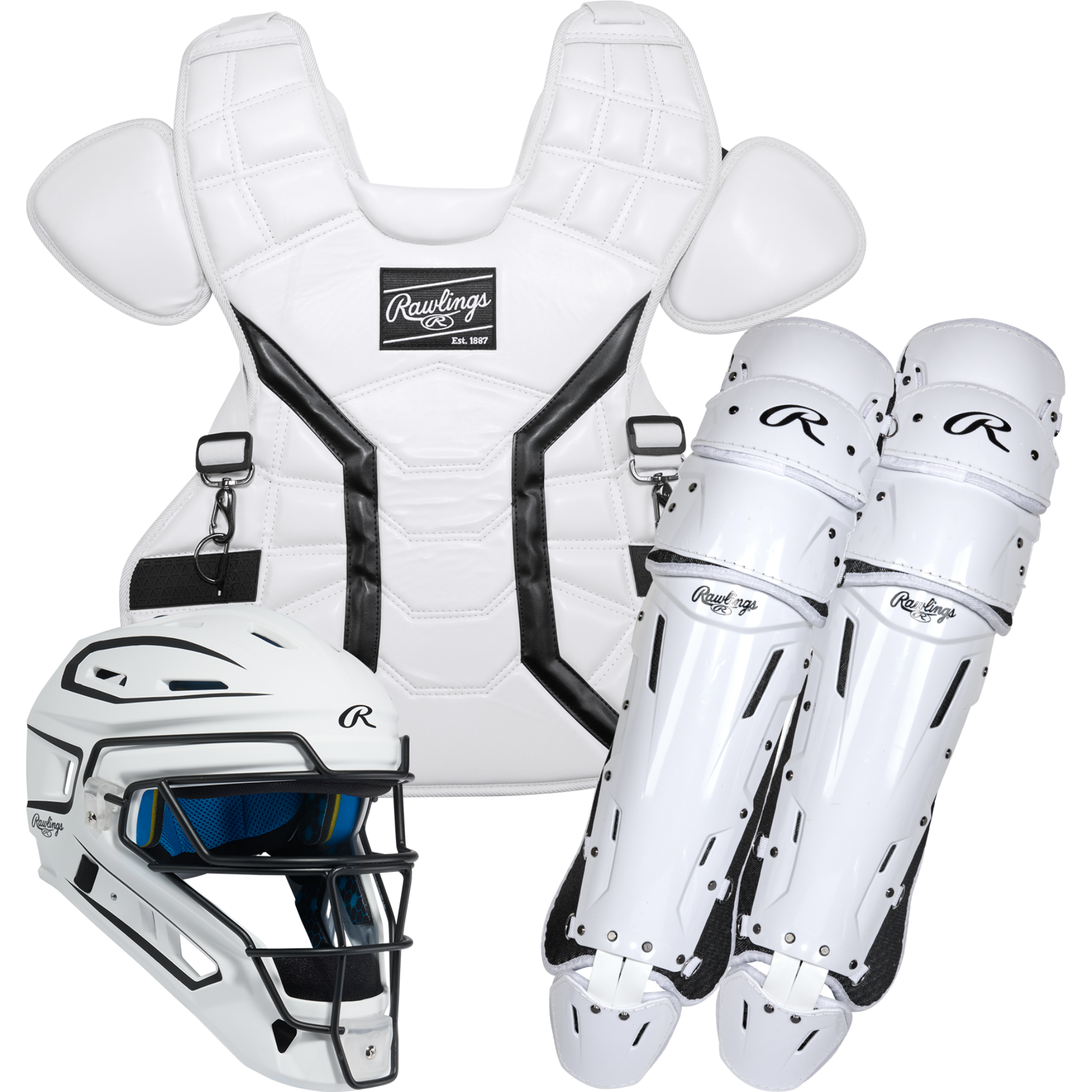Rawlings Mach Pro Series Catchers Set - White/Black full set overview