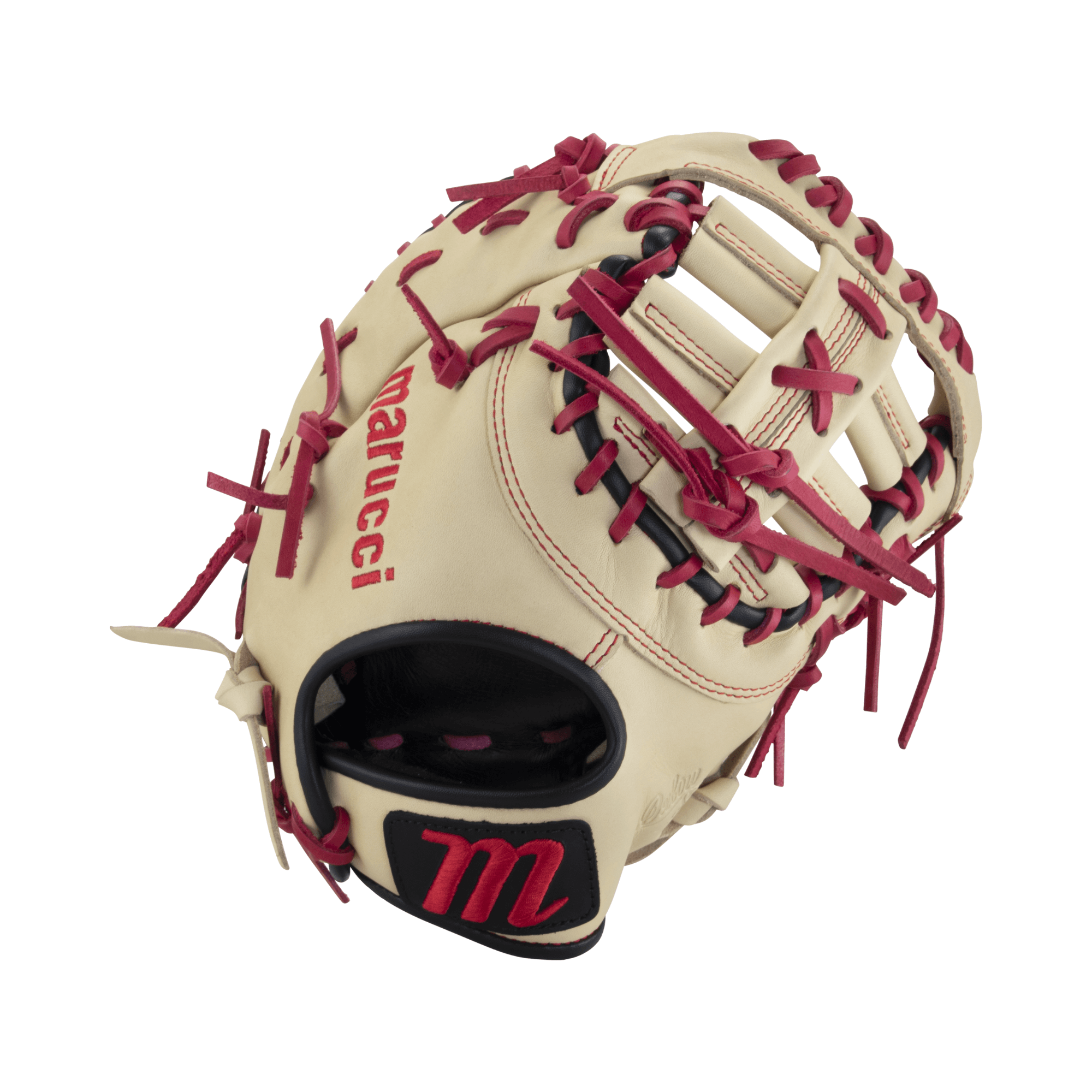 Marucci Oxbow M Type 38S1 12.75 First Base Mitt LHT, full-grain cowhide leather, deep shape.