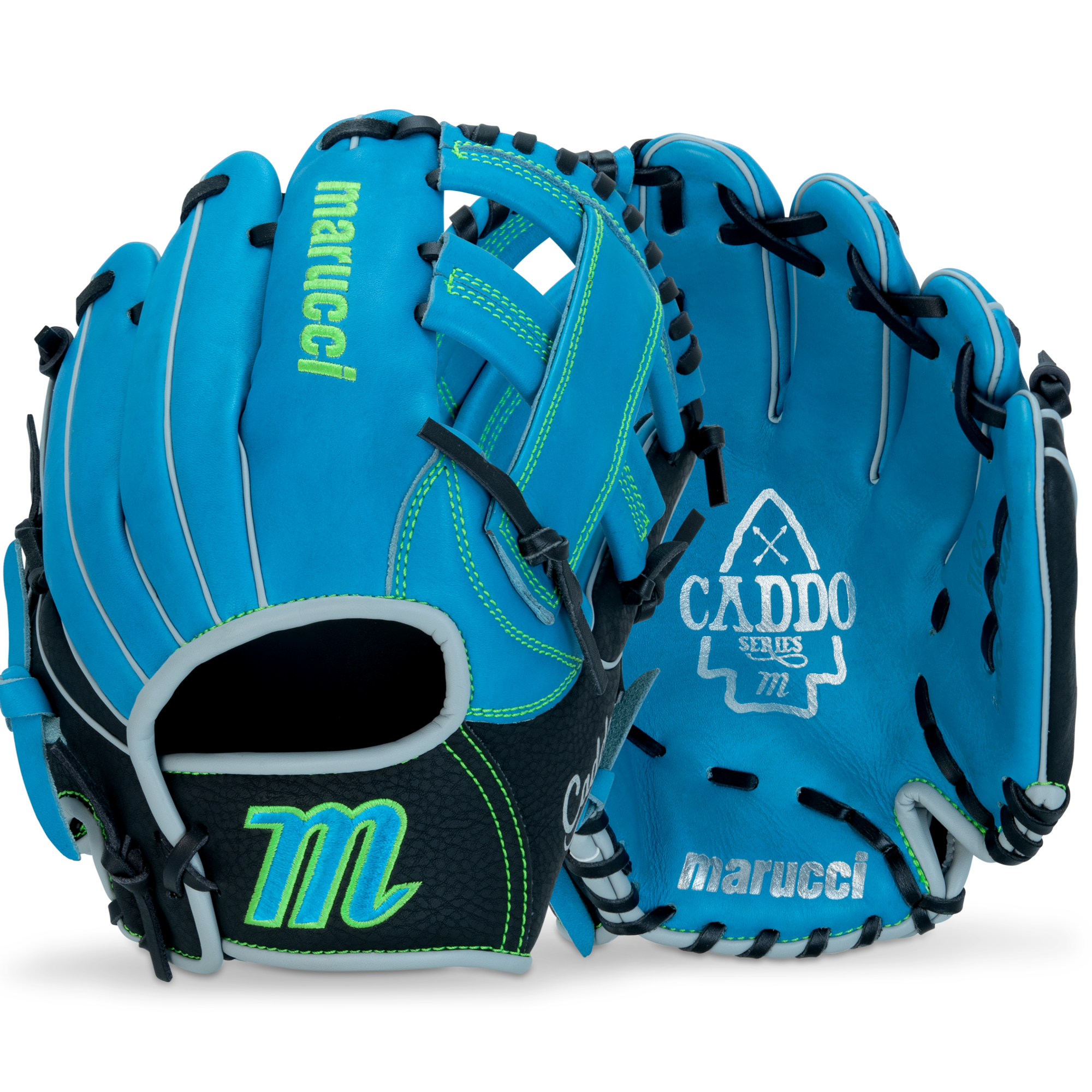 Marucci Caddo Series V3 Baseball Glove 11” Basket Single Post RHT front and back showing detailed leather craftsmanship.