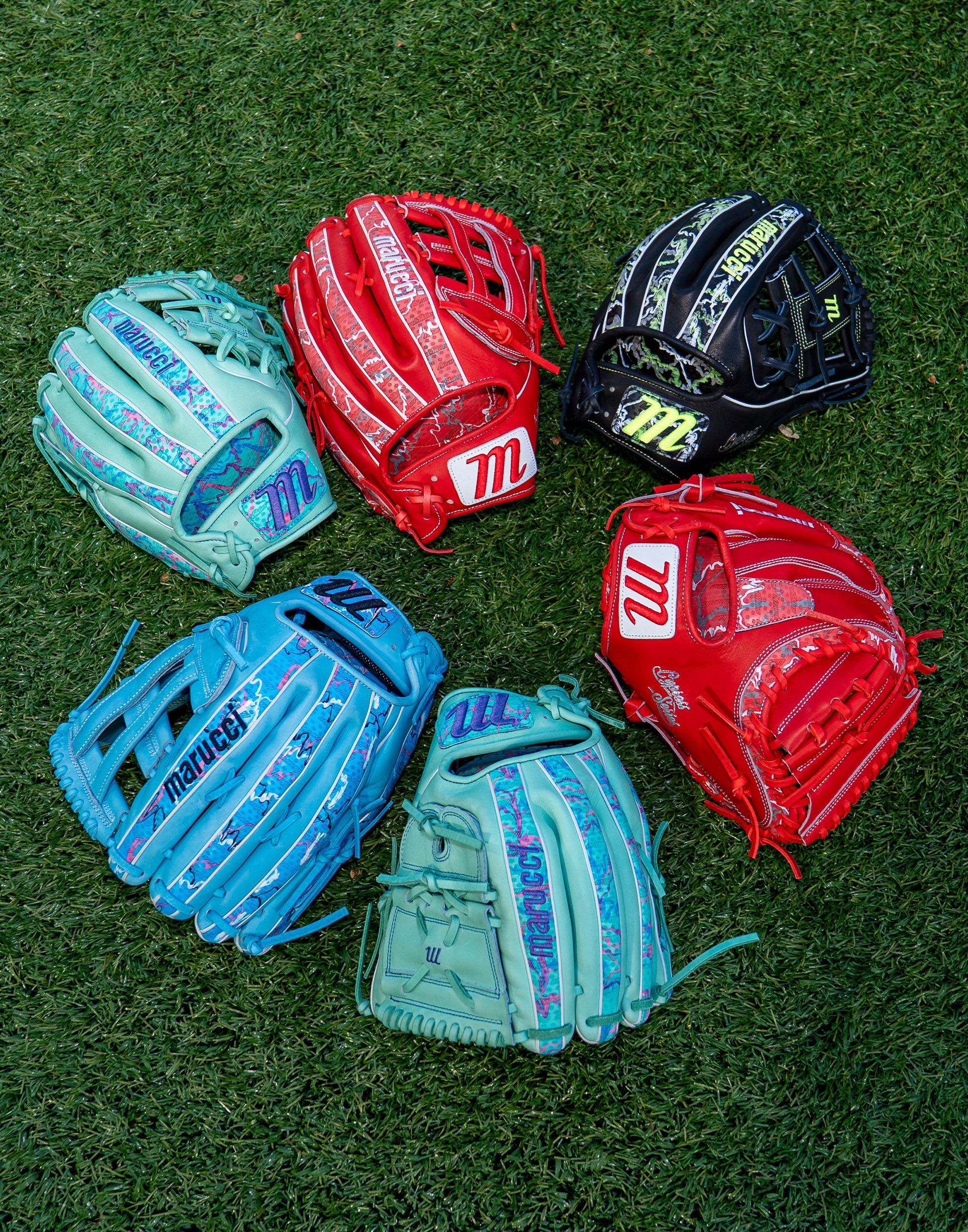 Marucci Lizard Skins Cypress 43A2LS I Web 11.5" Baseball Glove Mint/Coral Camo
