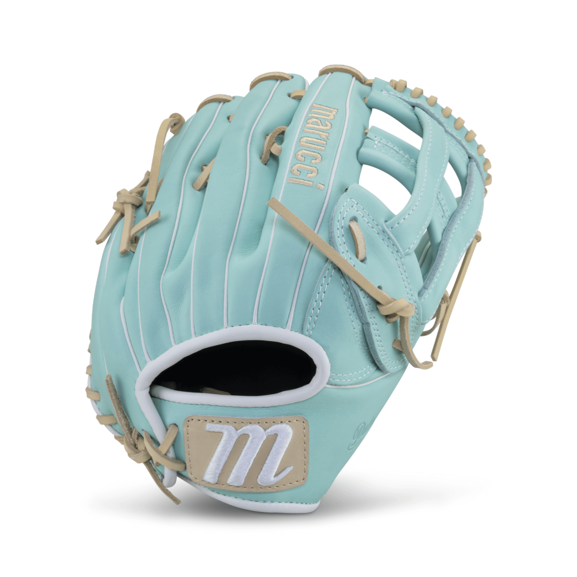 Marucci Palmetto Fastpitch 98R3 glove with deep H Web, 12.75 in, LHT, full-grain cowhide leather.