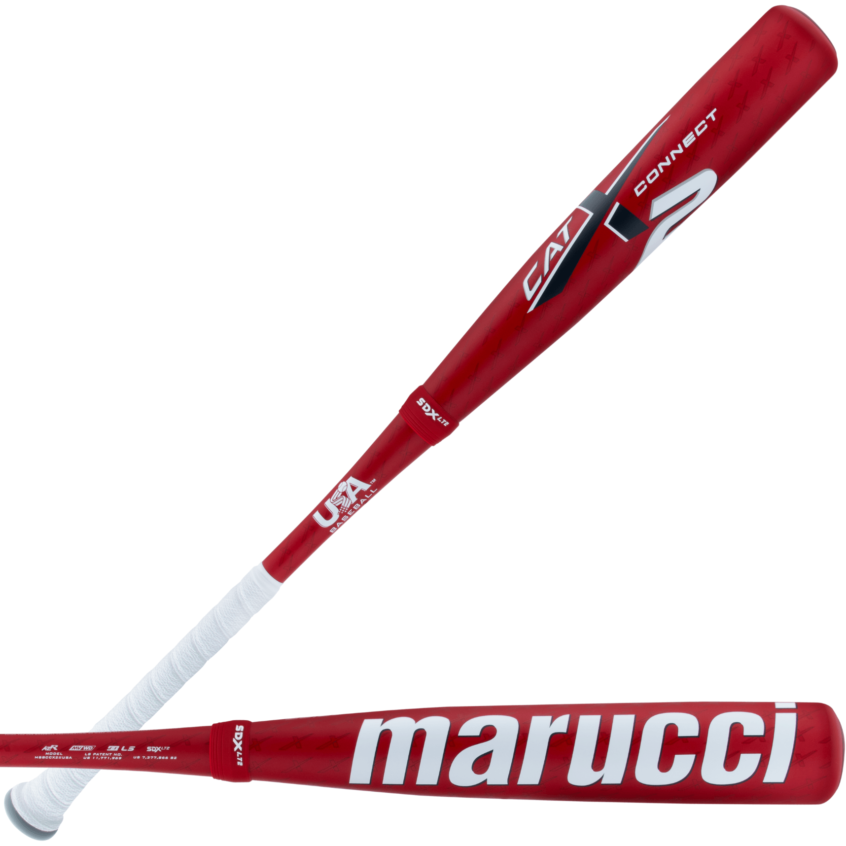 Marucci CATX2 Connect USA (-8) baseball bat showcasing advanced anti-vibration technology and athlete-driven design.