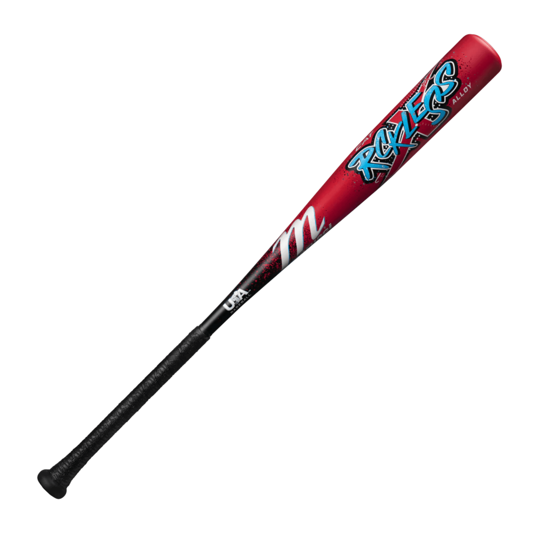 Barrel and logo front view of Marucci CAT X RCKLESS (-11) USA Baseball Bat