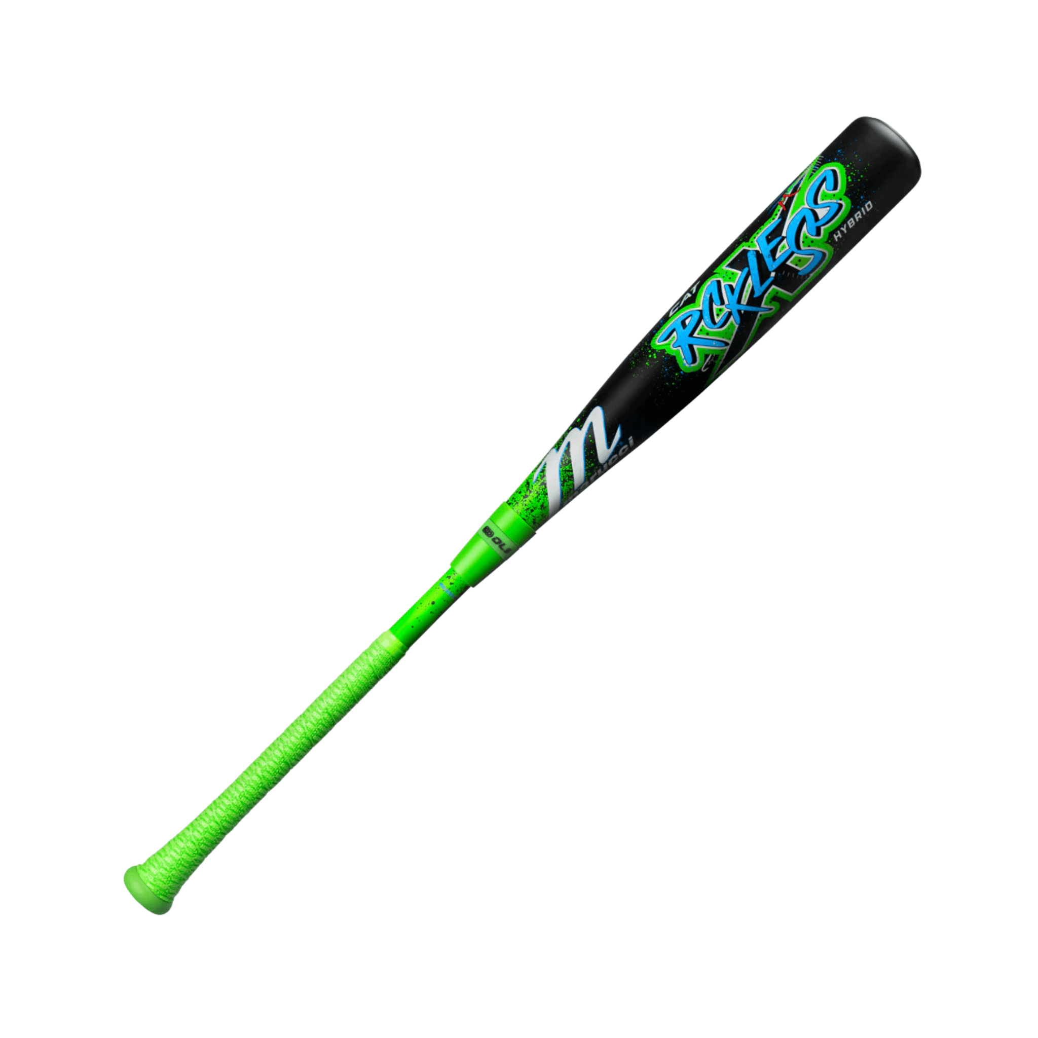 Barrel and logo front view of Marucci CAT X RCKLESS Hybrid (-10) USSSA Baseball Bat