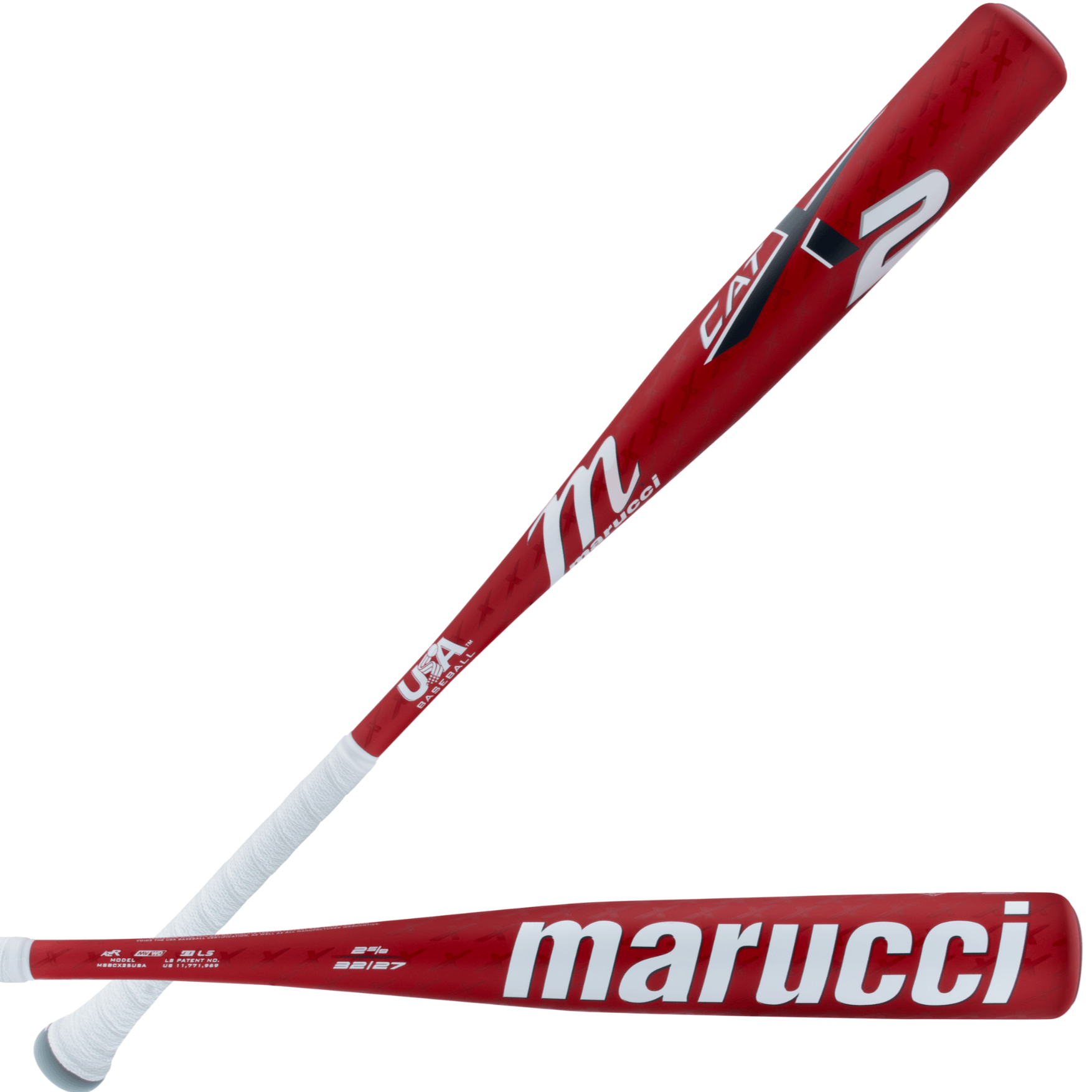 Marucci CATX2 USA baseball bat (-5) featuring patented anti-vibration technology and a multi-variable wall design.