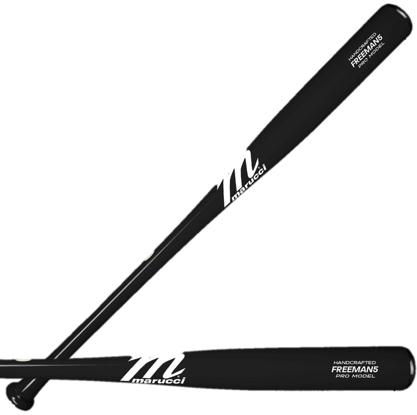 Marucci Freeman5 Pro Model black baseball bat with large barrel and thin handle for power hitters.