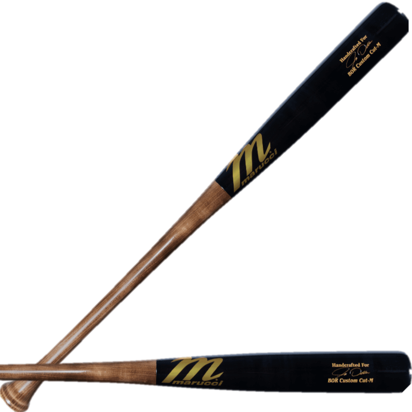 Marucci Bringer Of Rain Pro Exclusive maple wood bat with black finish and gold engravings, designed for power hitters.