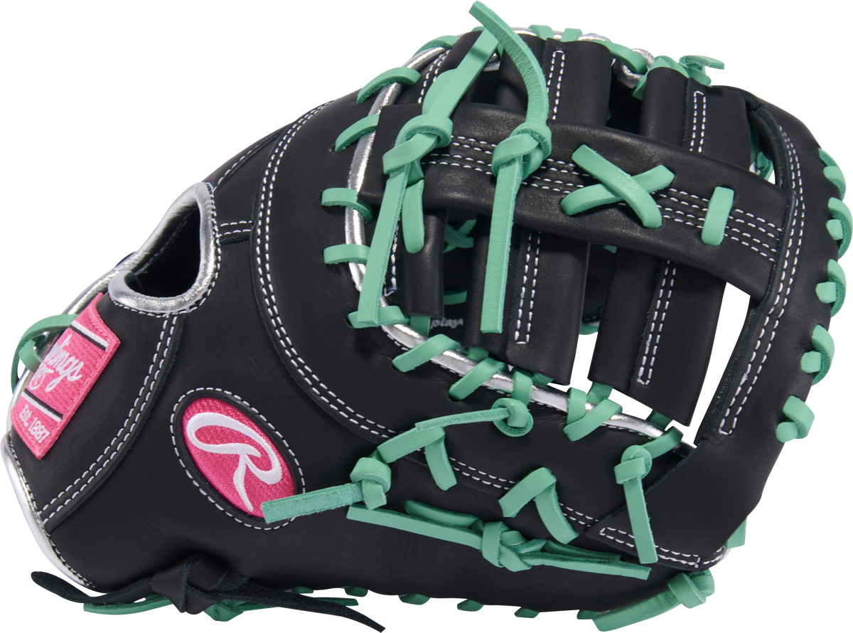 Rawlings NXTDCTU-10BM First Base Mitt thumb view showing the smooth Pro Soft leather shell
