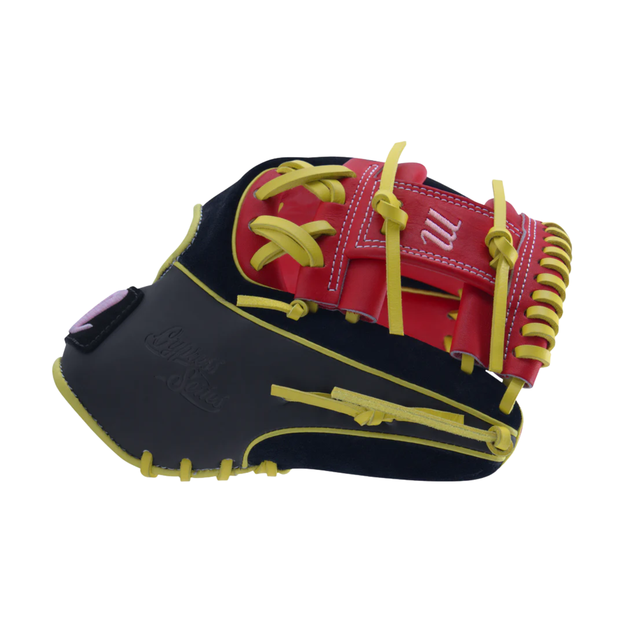 Marucci Nightshift Hot Head 11.5" I-Web glove thumb detail showing M Type fit system and heat-reactive leather.