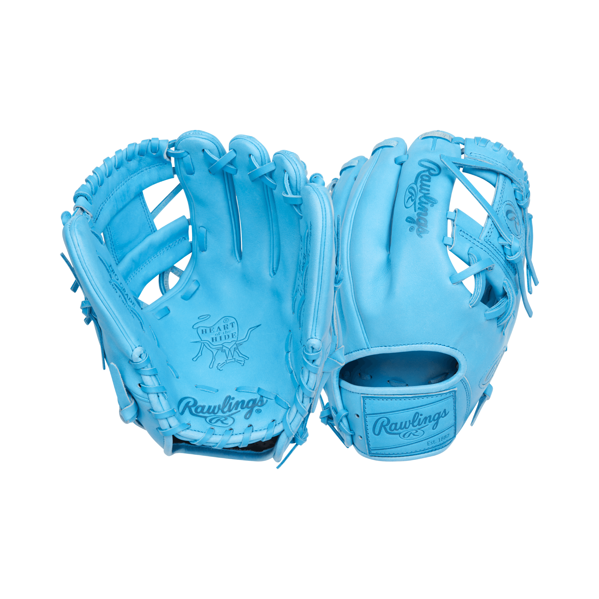 Rawlings Element Series 2.0 11.5" infield glove in Columbia Blue, showcasing flexible design and unique color.