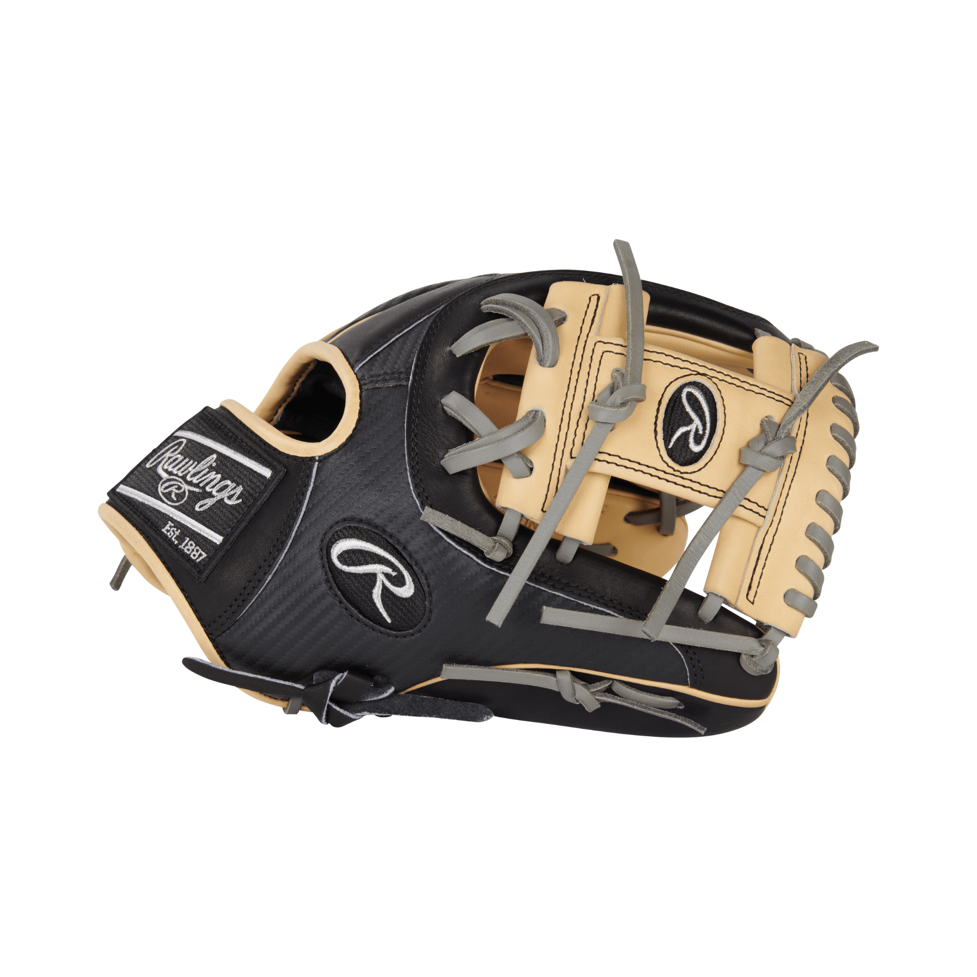 Rawlings Heart of the Hide Hyper Shell Infield Glove, black-and-camel, Pro-I web, 11.5 inches, RHT
