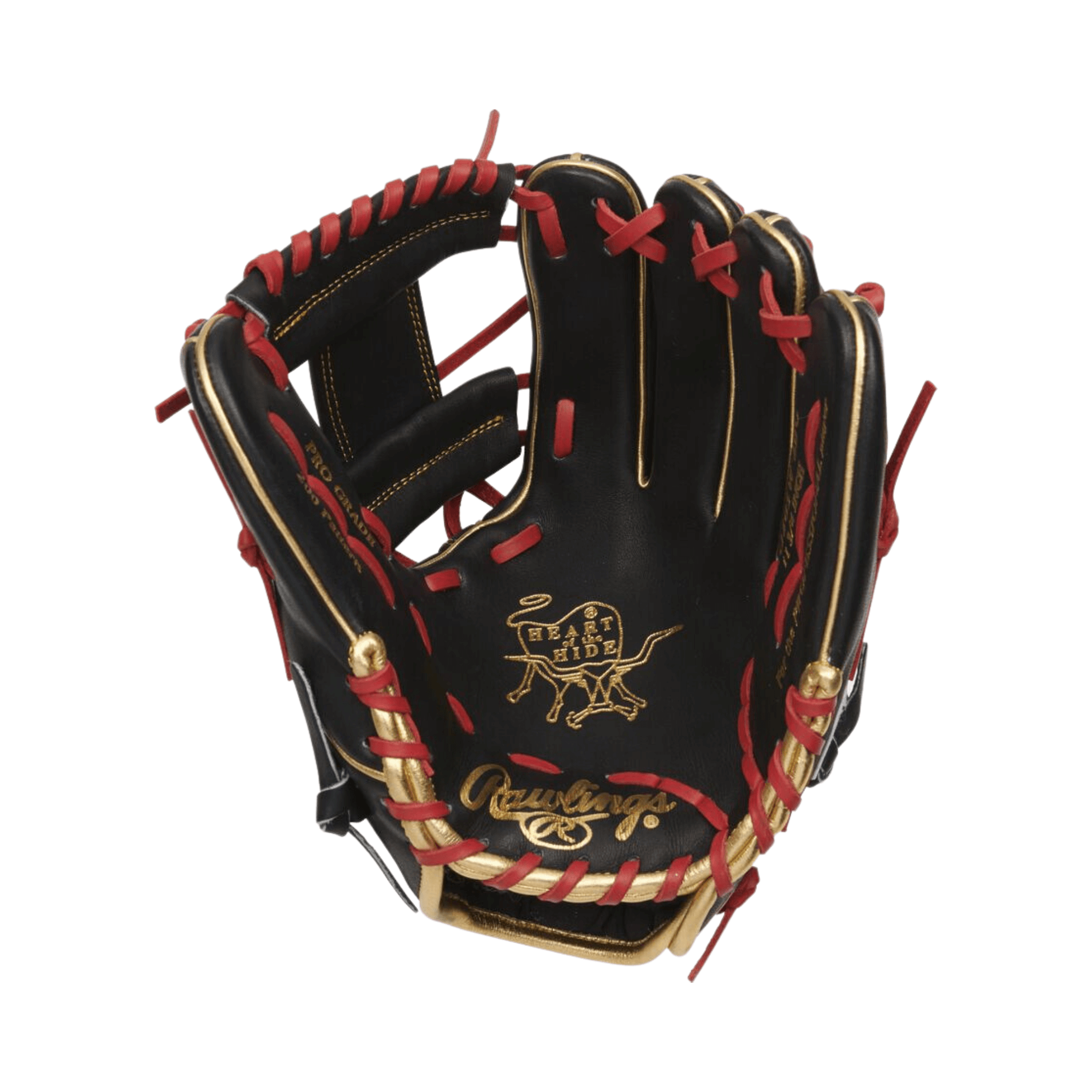 Rawlings Heart of the Hide 11.75" infield glove featuring Pro I-web and classic black and red design.