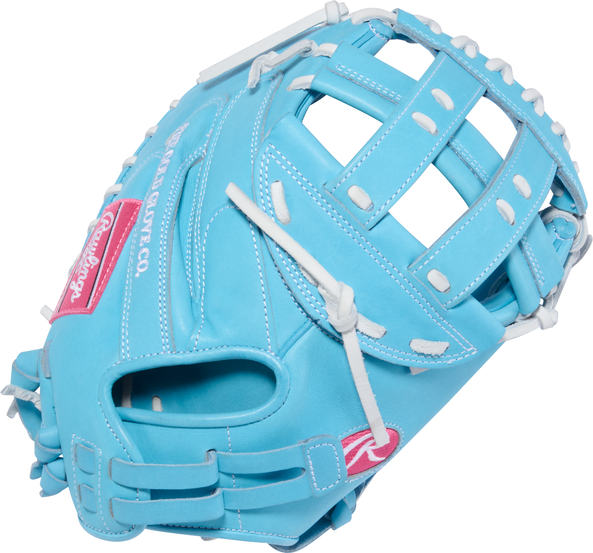 Rawlings PROCM34FP-24CBW Catcher's Mitt back view showing the conventional back and adjustable fit