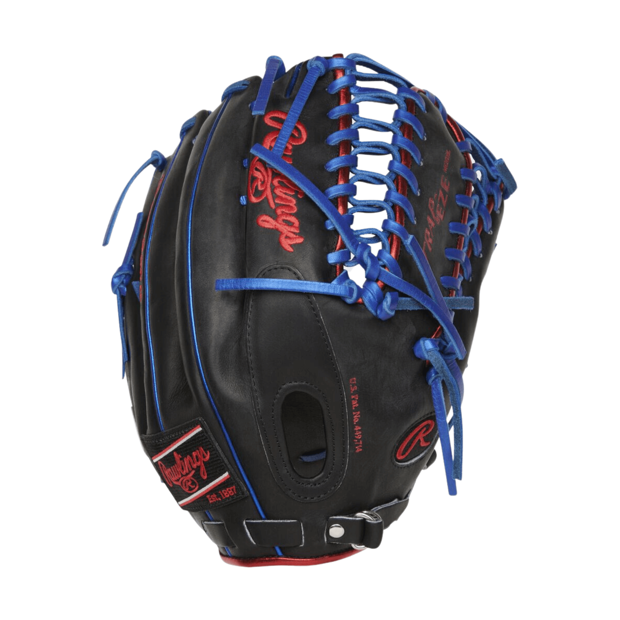 Rawlings ColorSync 7.0 12.75-inch Outfield Glove with Trap-Eze Web in Jet Black Leather